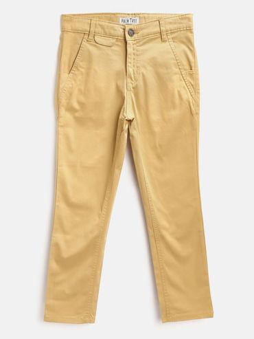 Khaki Color Solid Plain Trouser