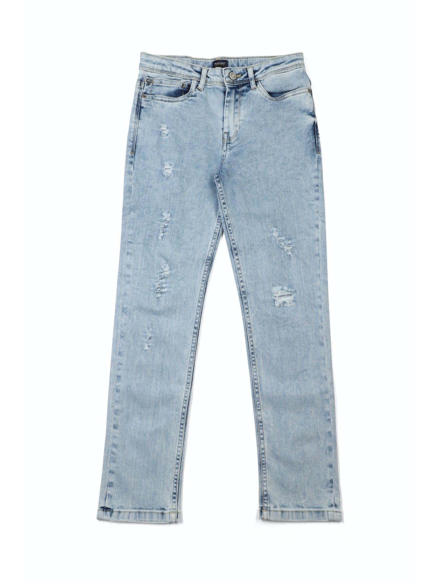 Boys Blue Solid Jeans