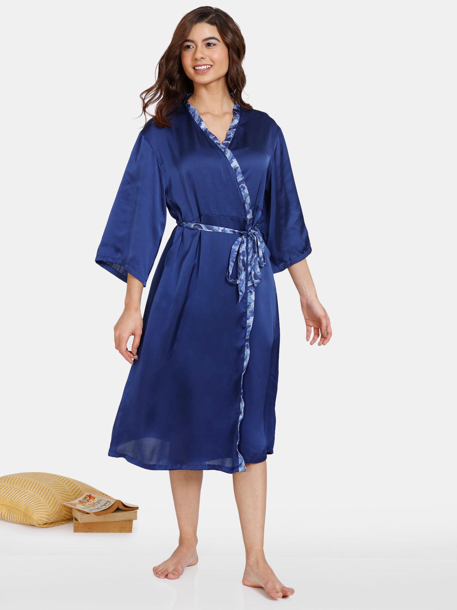 artsy-leaves-woven-knee-length-robe---medieval-blue