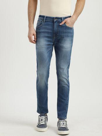 Mens Slim Straight Jeans-Blue