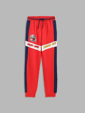 Boys Red Printed Joggers