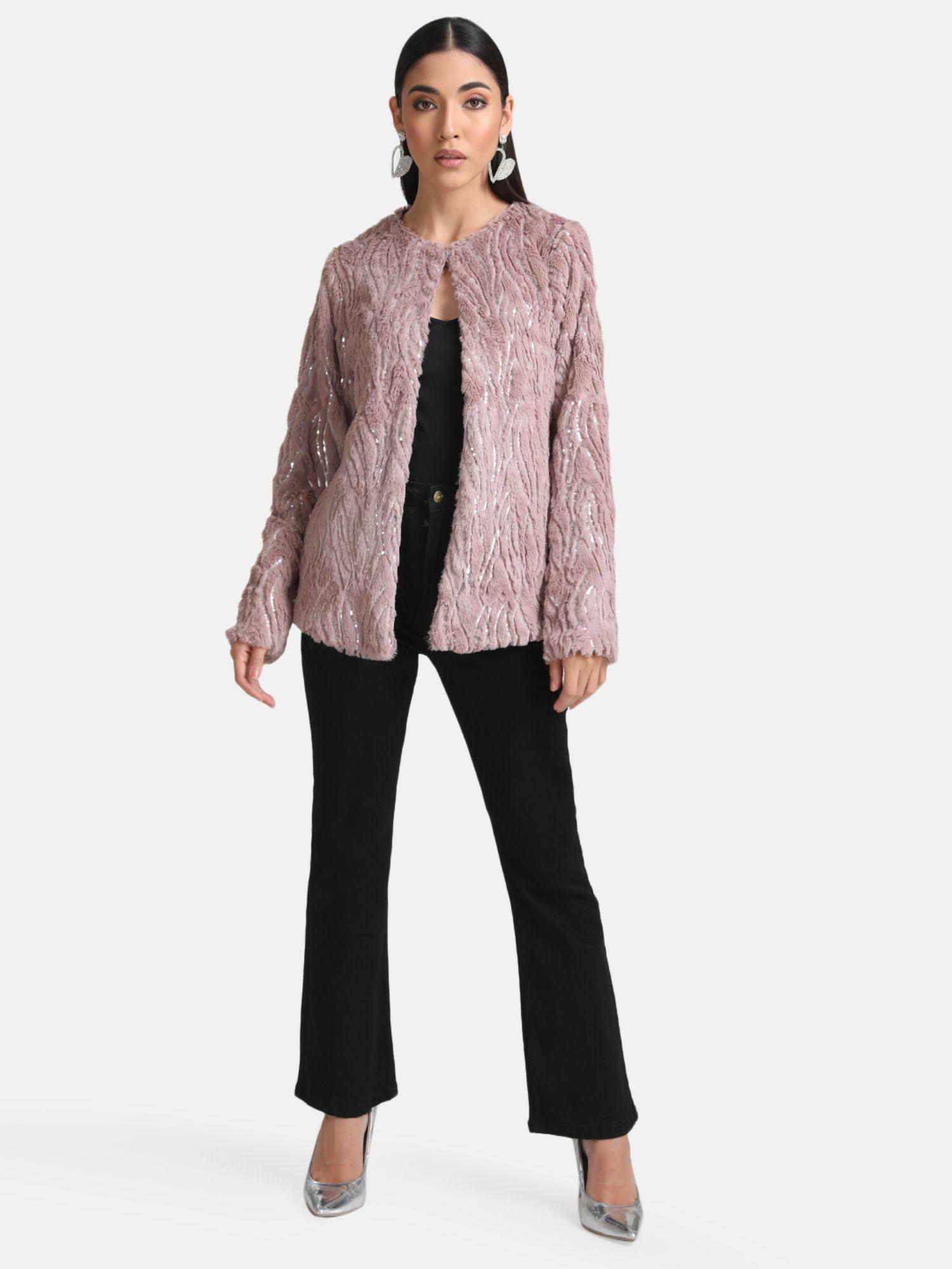 pink-sequin-full-sleeve-fur-jacket