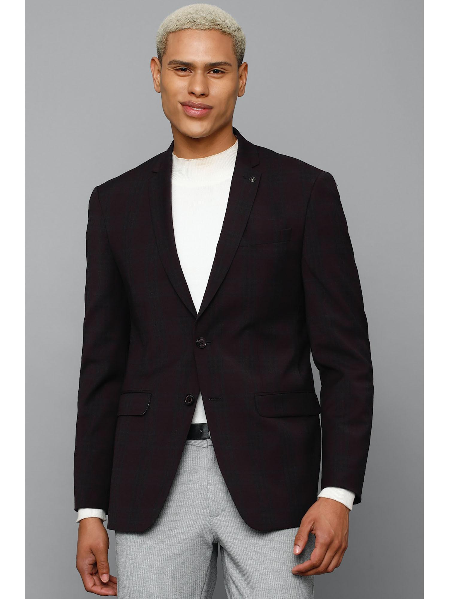 men-maroon-slim-fit-solid-formal-blazer