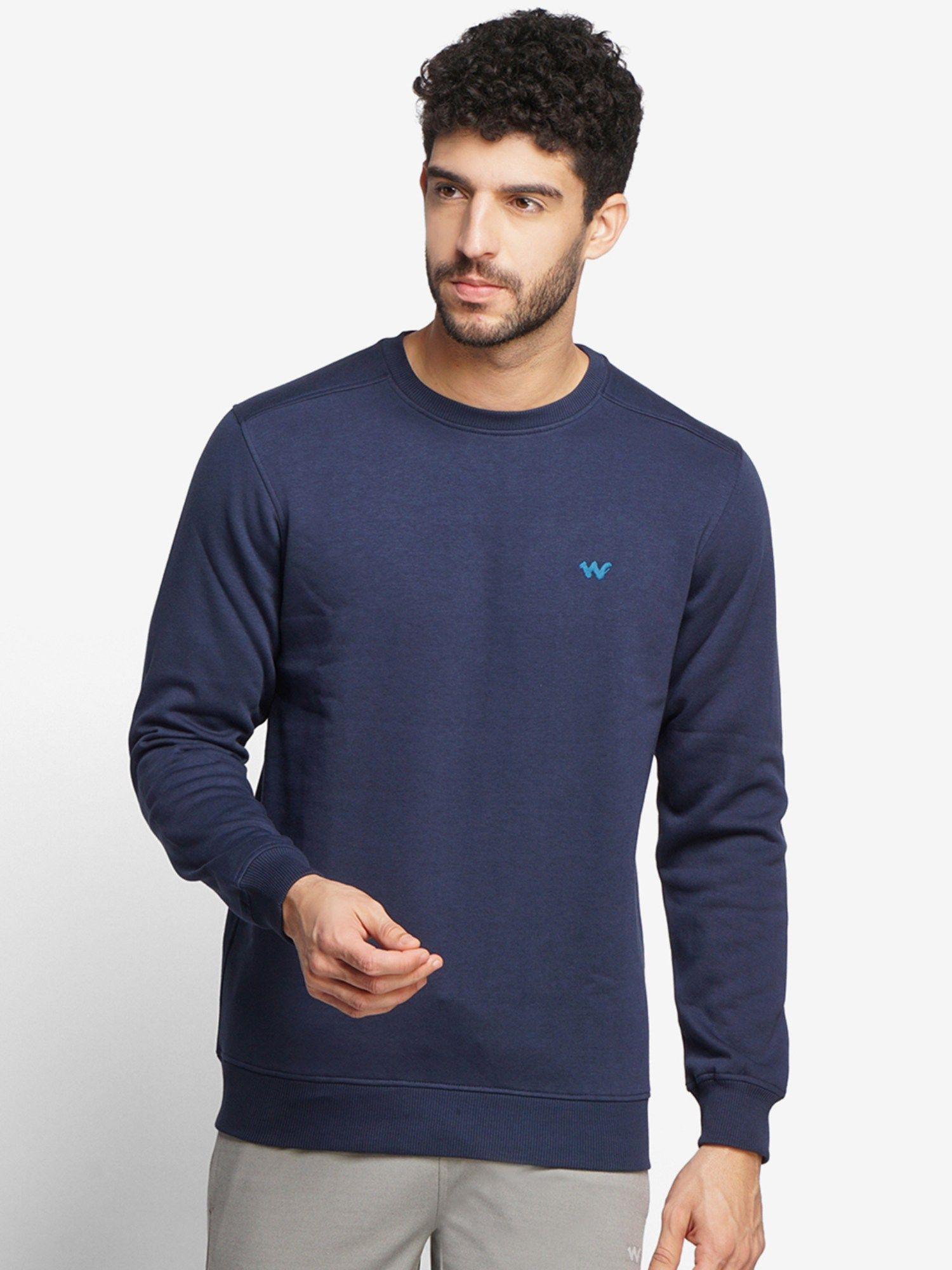 Men Navy Blue Sweatshirt