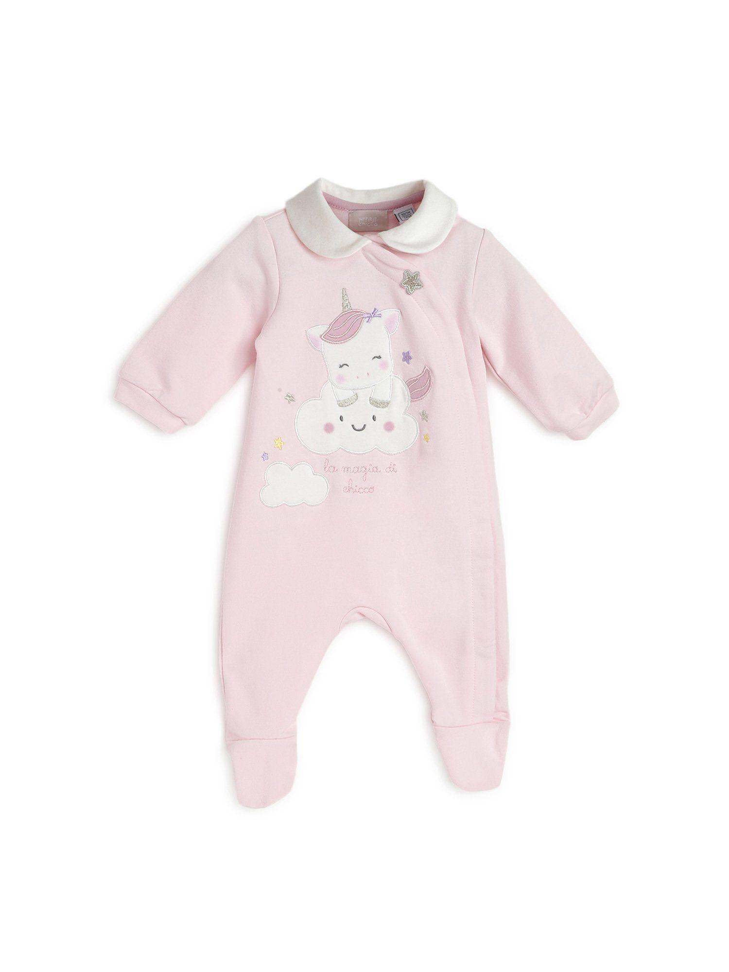 Girls Light Pink Front Opening Rompers