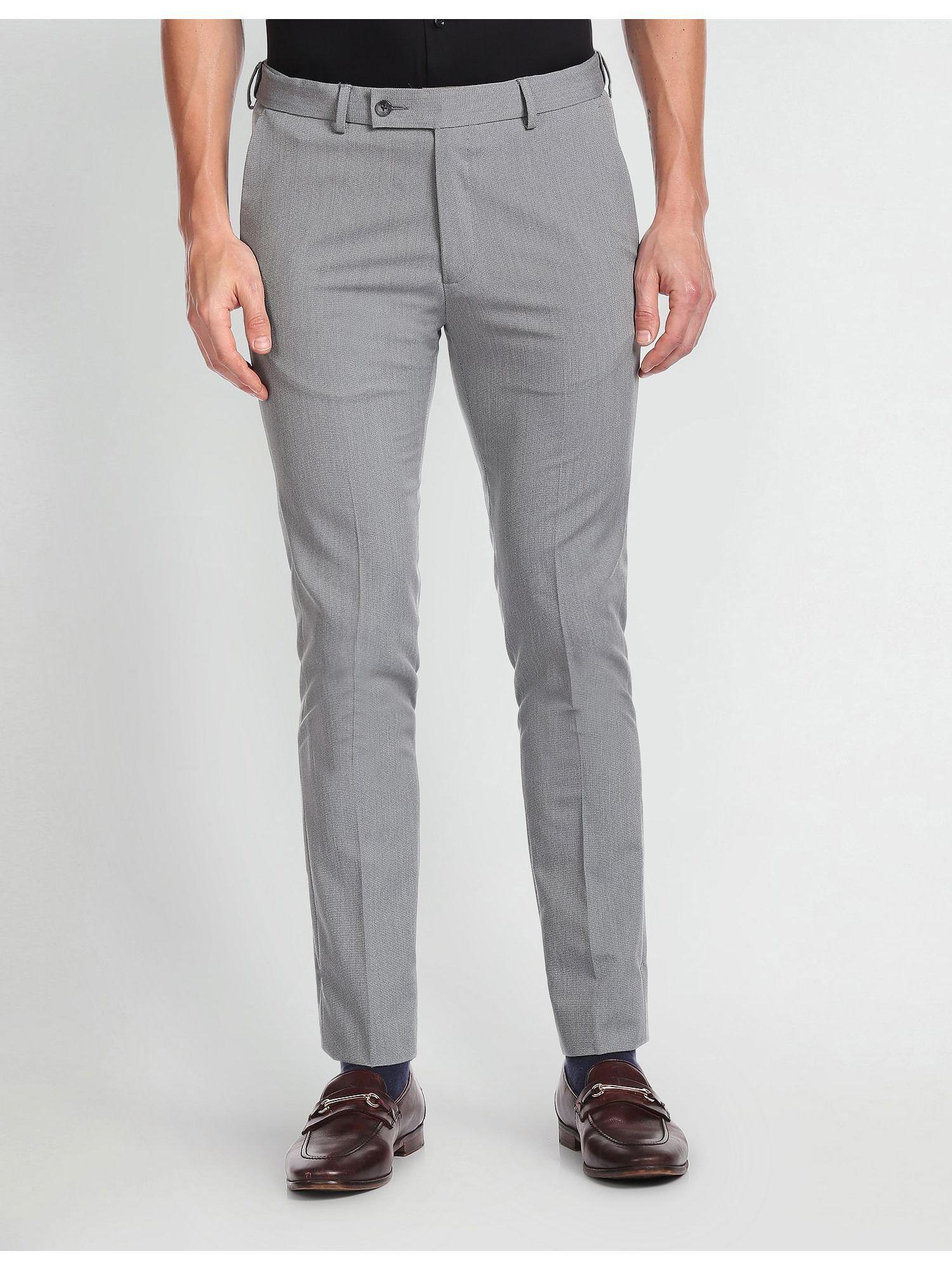 Autoflex Dobby Formal Grey Trousers