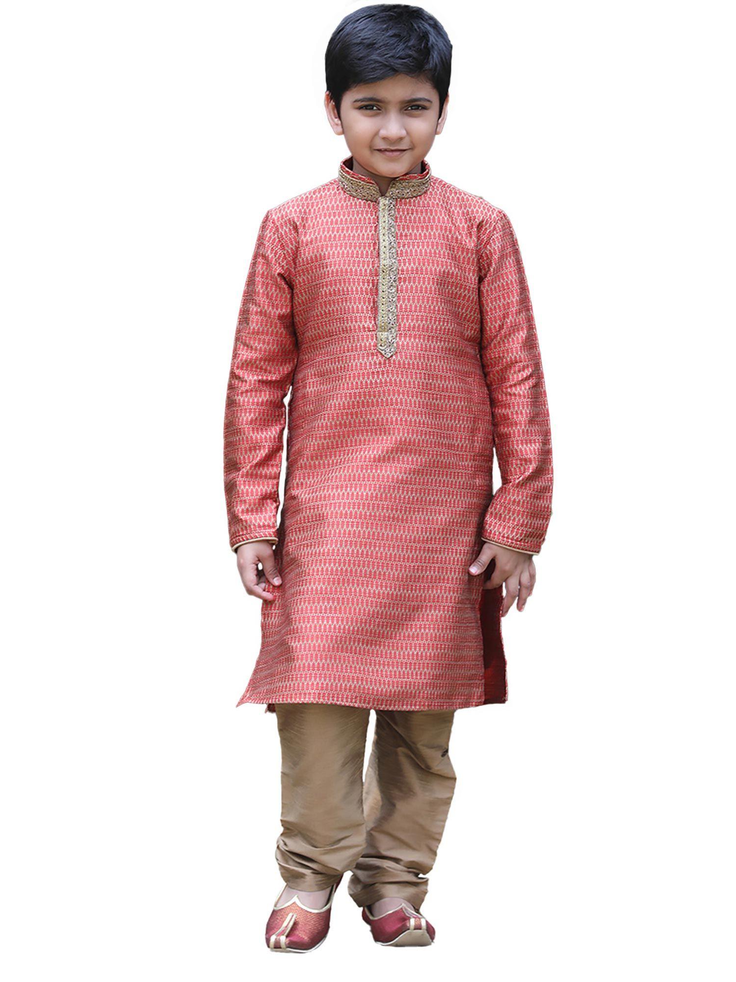 boys-red-silk-traditional-kurta-pajama-(set-of-2)