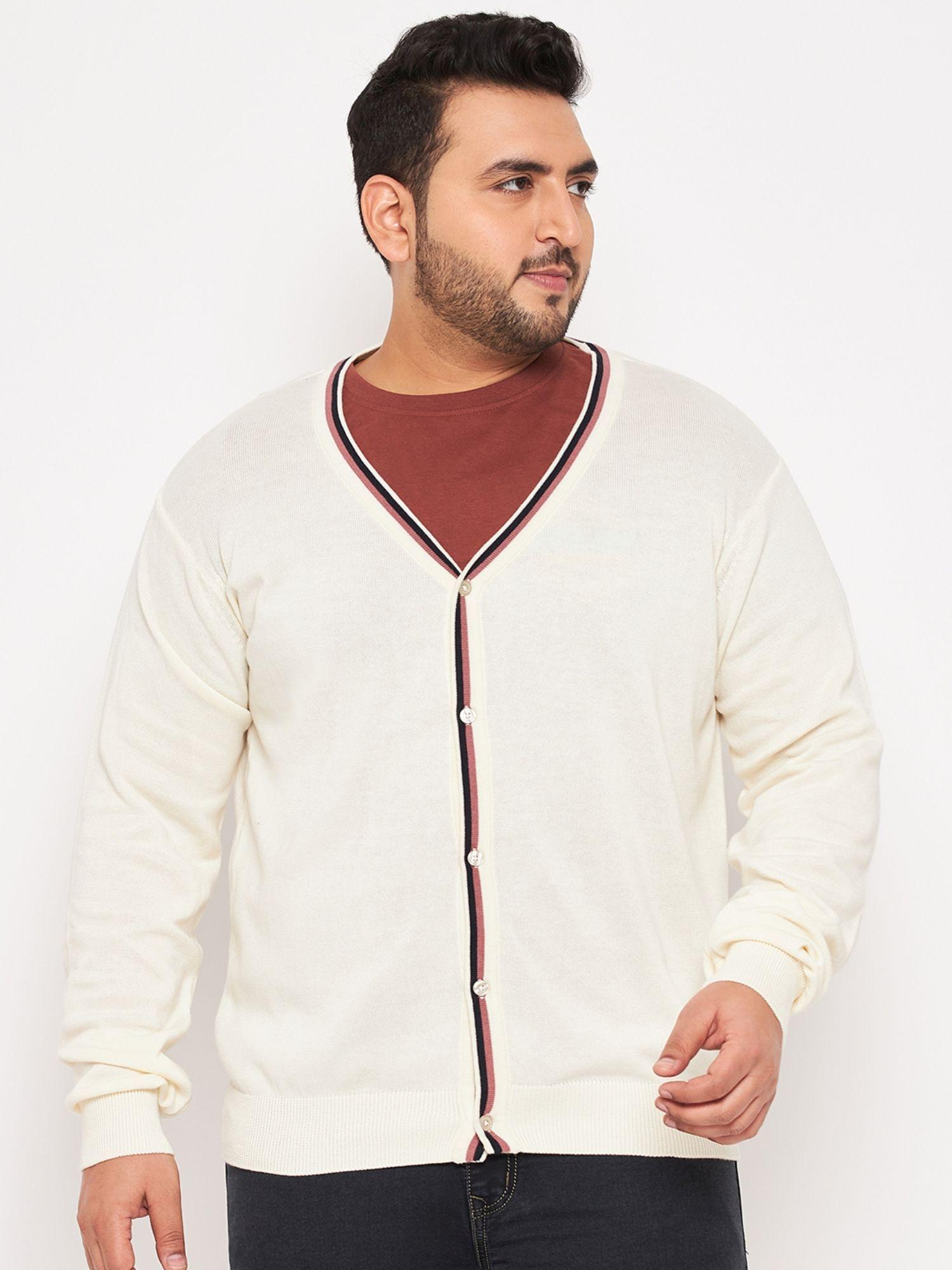 off-white-v-neck-plus-size-sweater