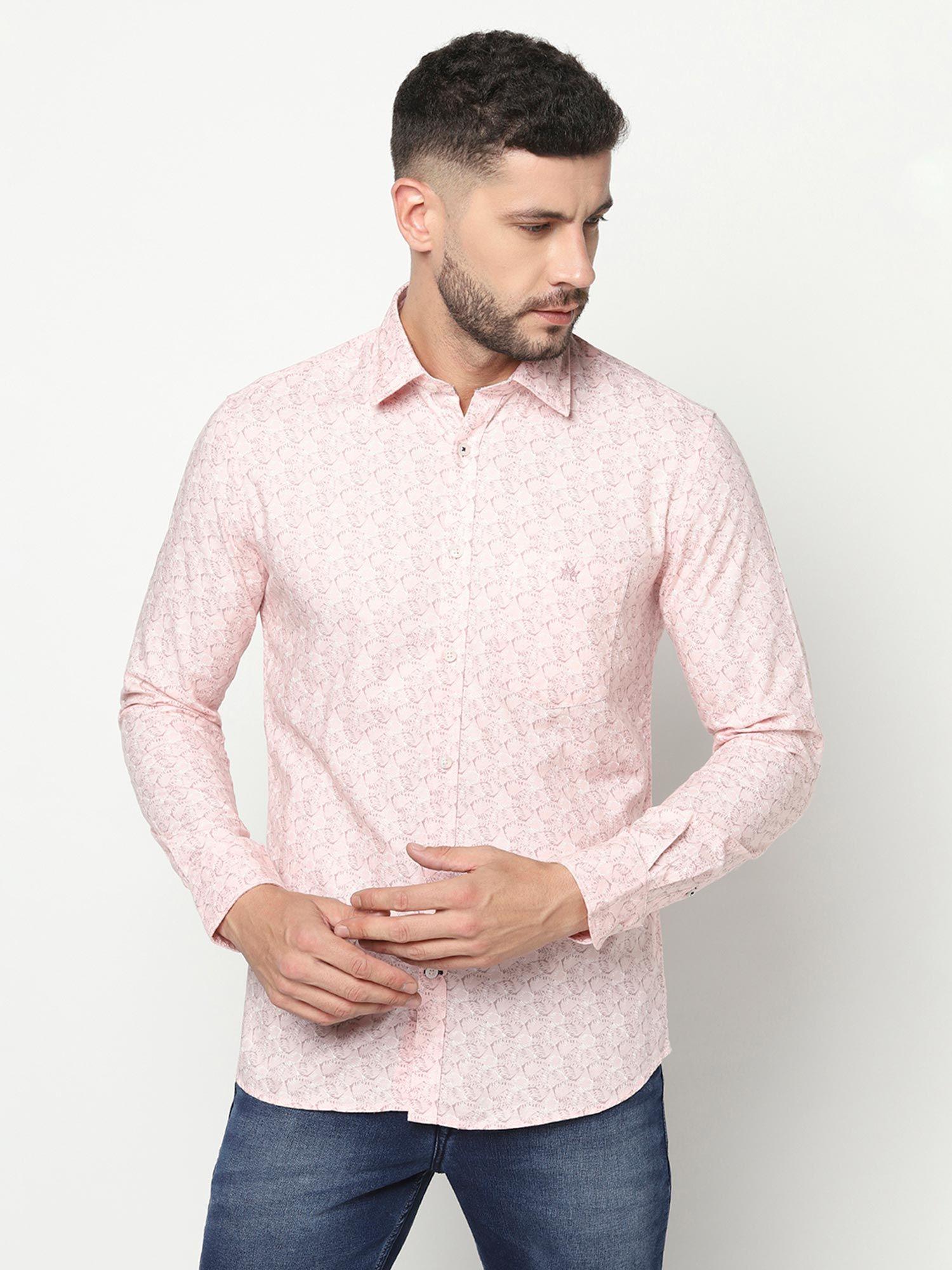 Men Pink Abstract Shirt