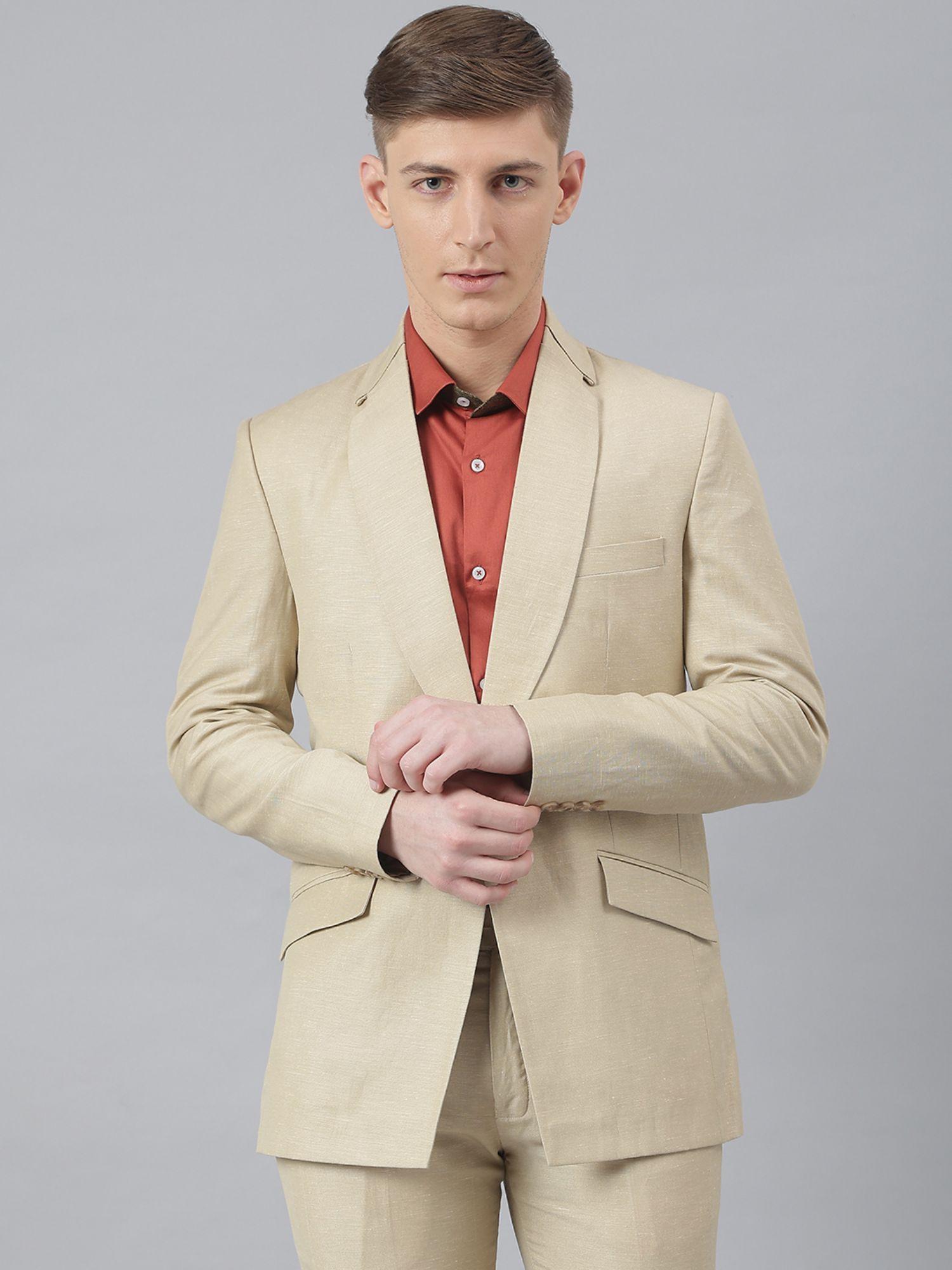 beige-cotton-linen-solid-blazer