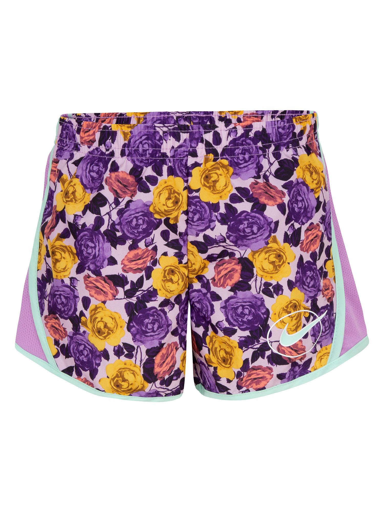 girls-purple-floral-shorts
