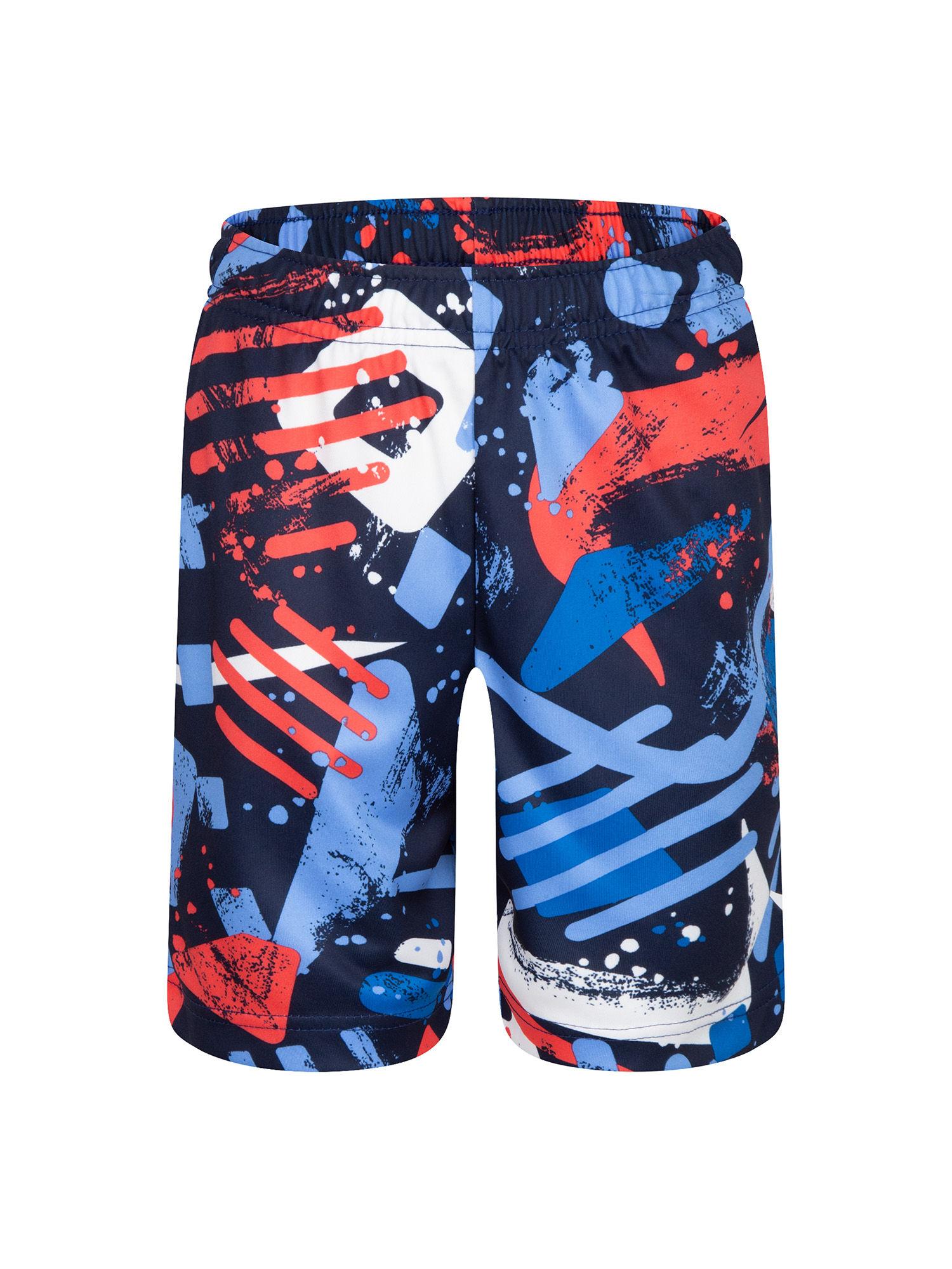 Boys Navy Blue Printed Shorts