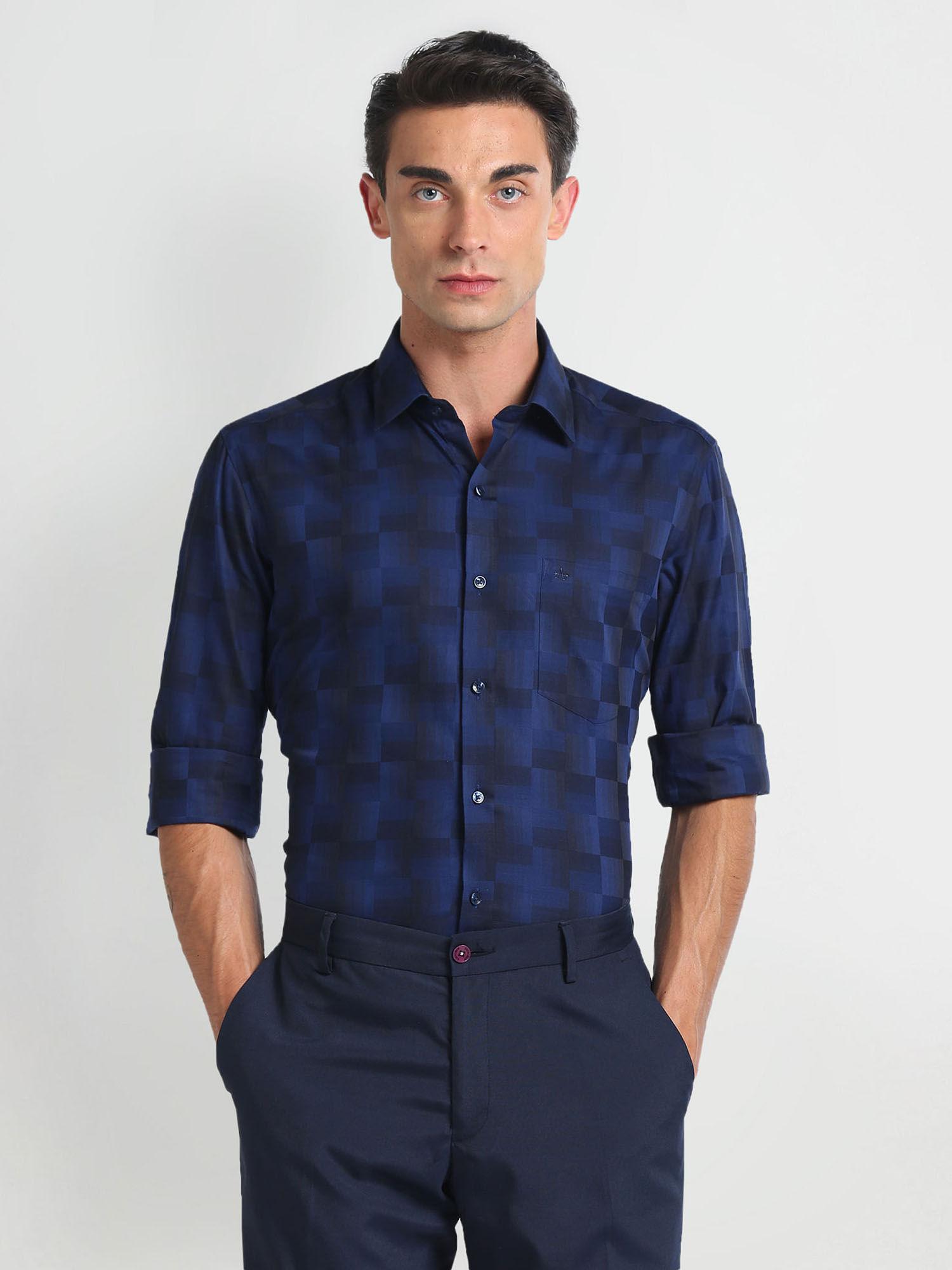 blue-checks-twill-formal-shirt