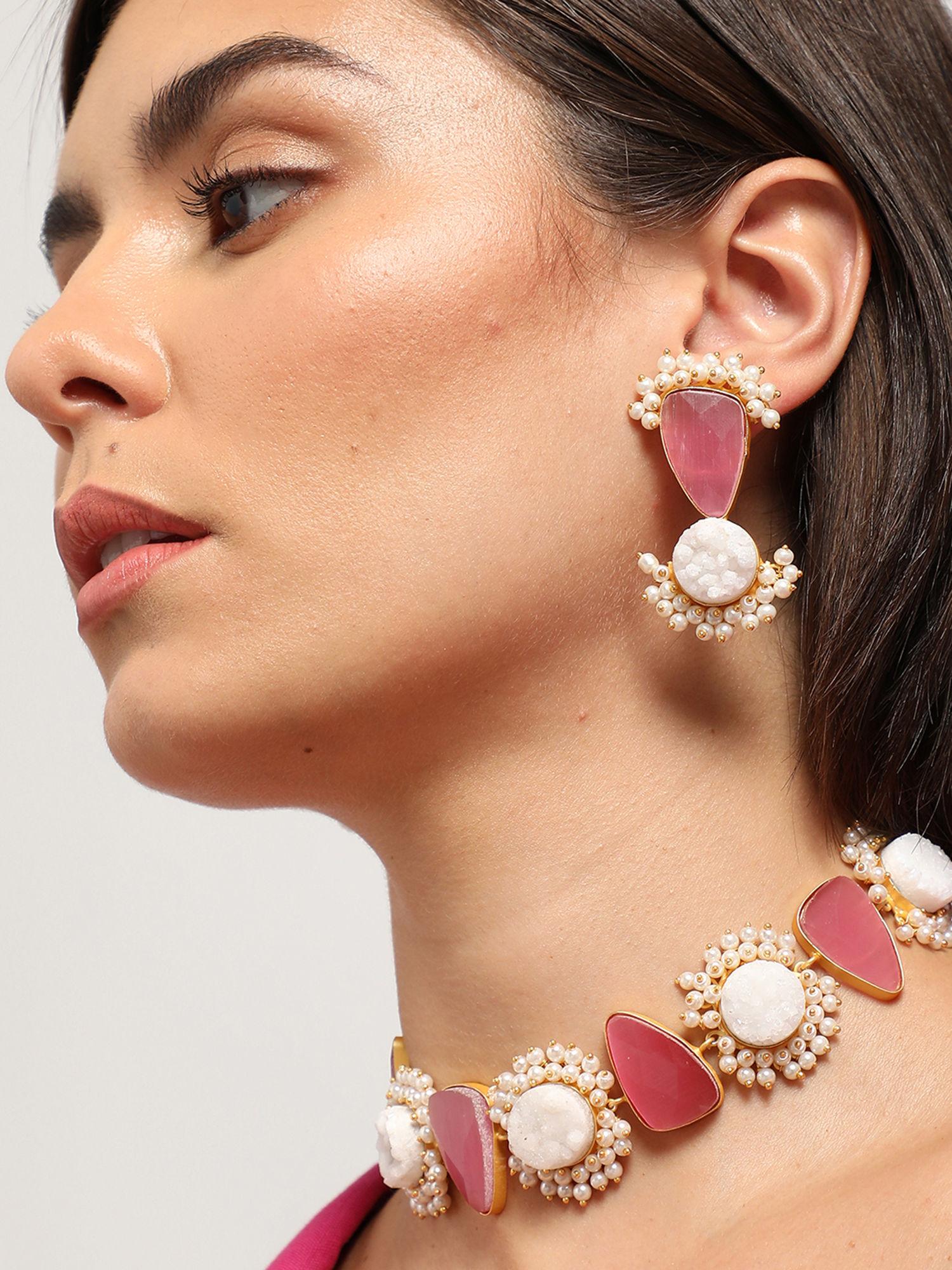 gold-plated-pink-white-stone-studded-jewellery-(set-of-2)