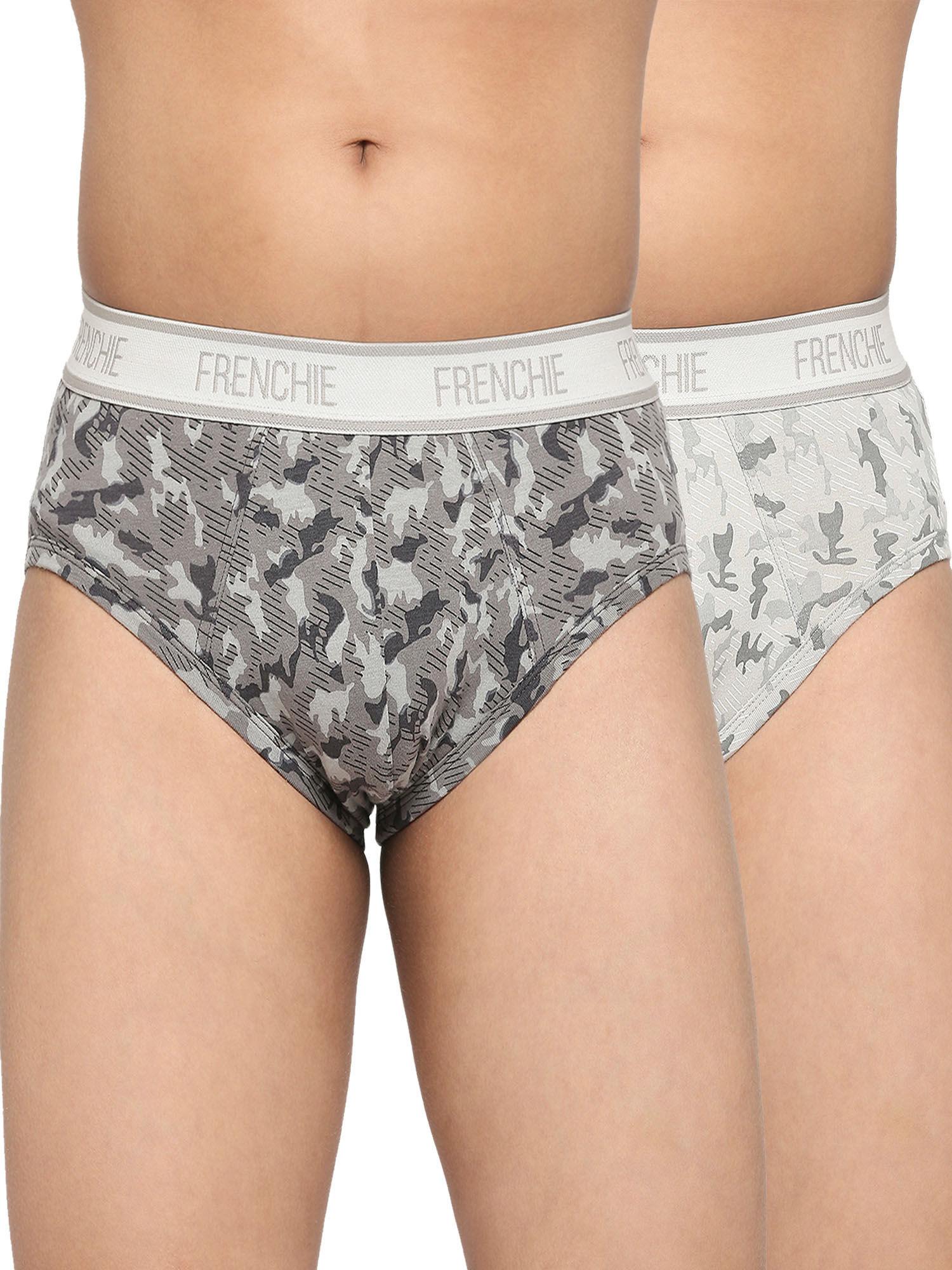 Teenagers Cotton Brief Grey and Light Grey (Pack of 2)