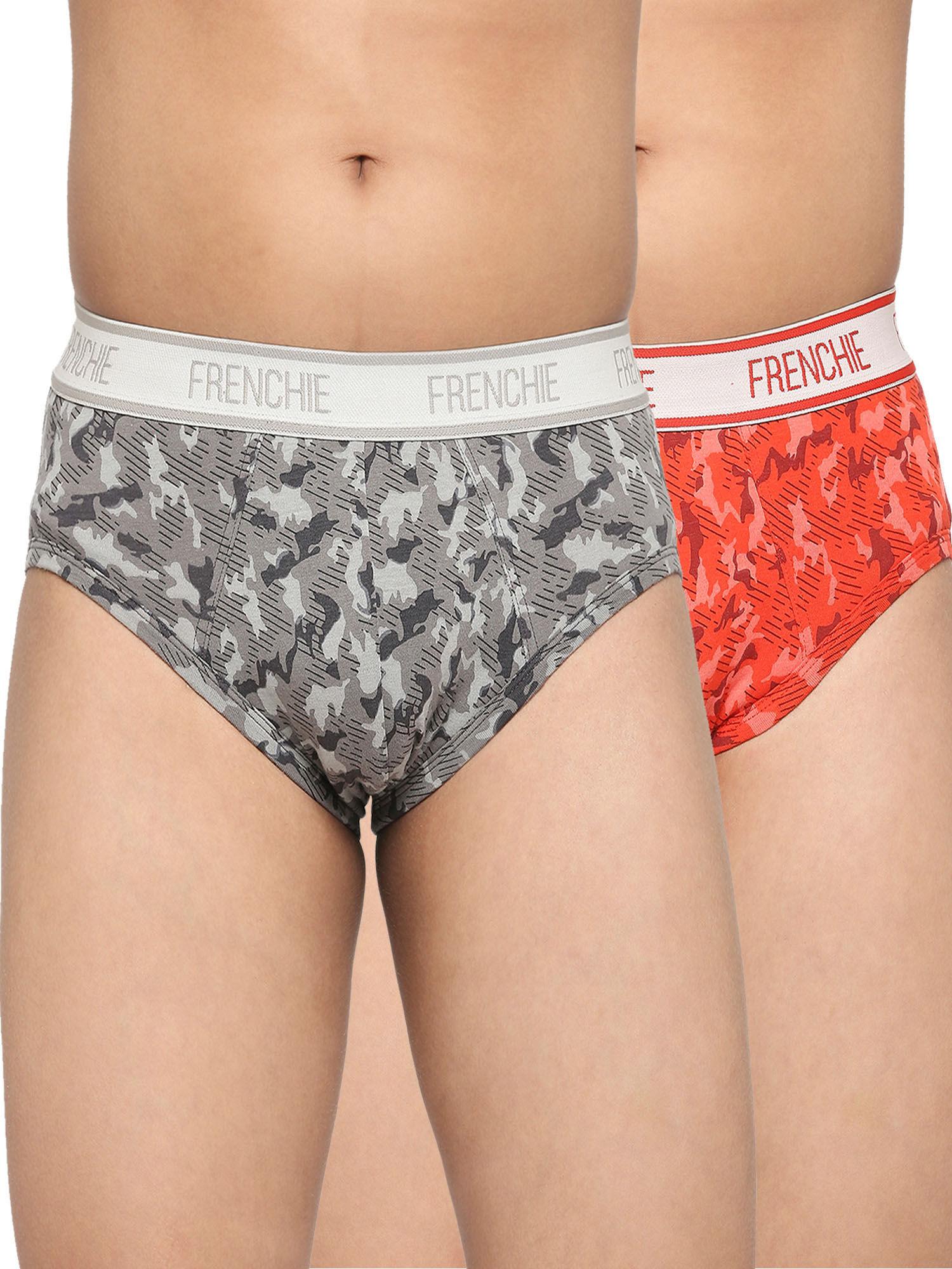 Teenagers Cotton Brief Red and Grey (Pack of 2)