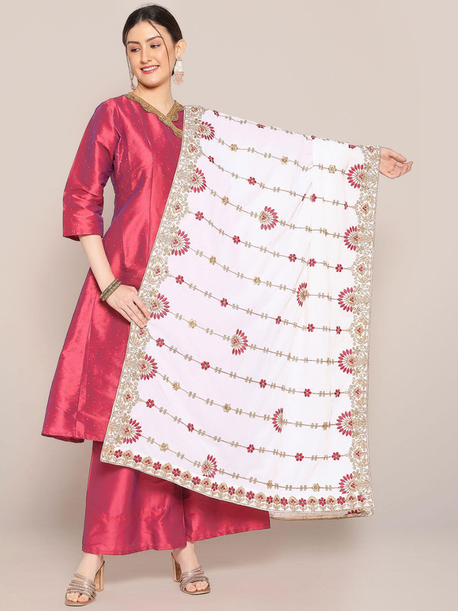 womens-embroidered-white-velvet-dupatta-with-pink-embroidery