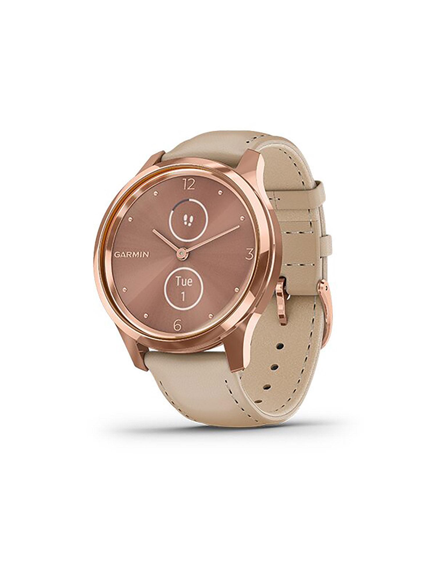 vivomove Luxe Rose Gold Light Sand Leather Smart Watch