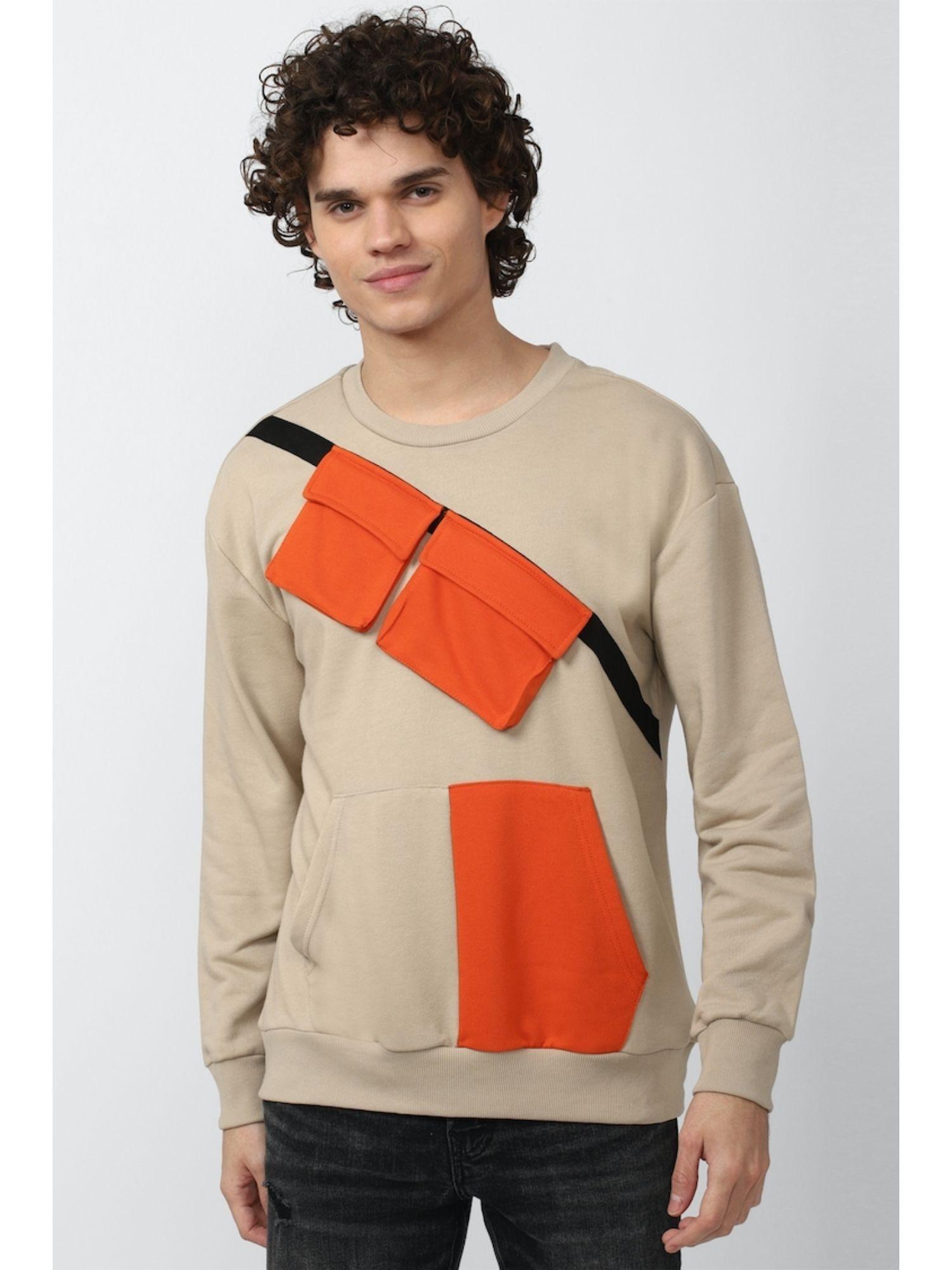 Colorblock Khaki Sweatshirt