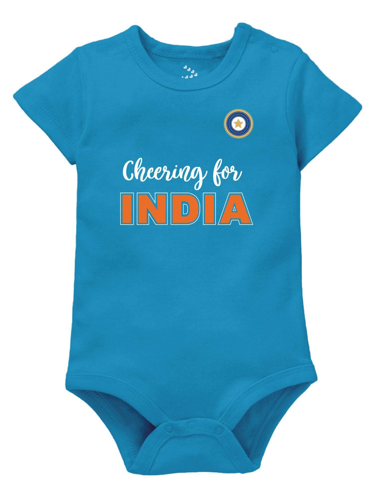 cheering-for-india-baby-romper-blue-half-sleeves