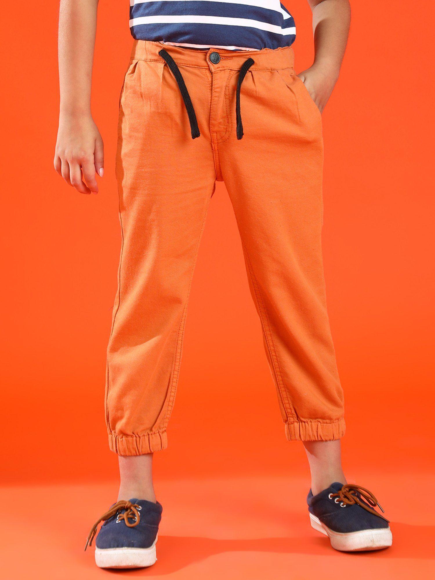 boys-orange-lycra-regular-fit-washed-joggers