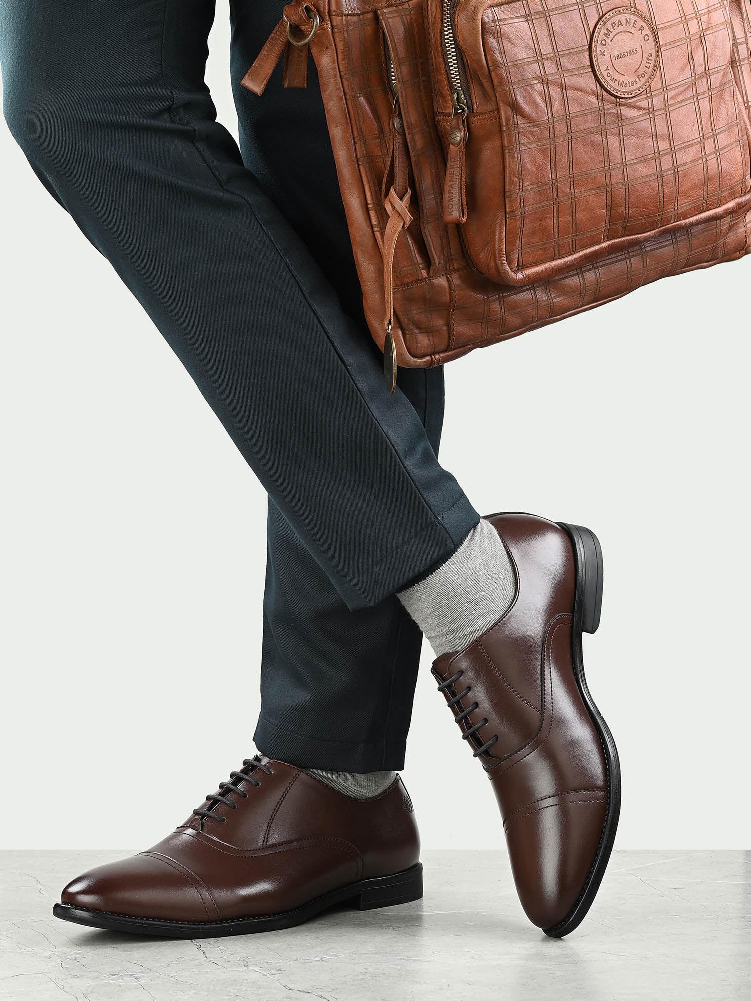 Brown Synthetic Formal Shoes