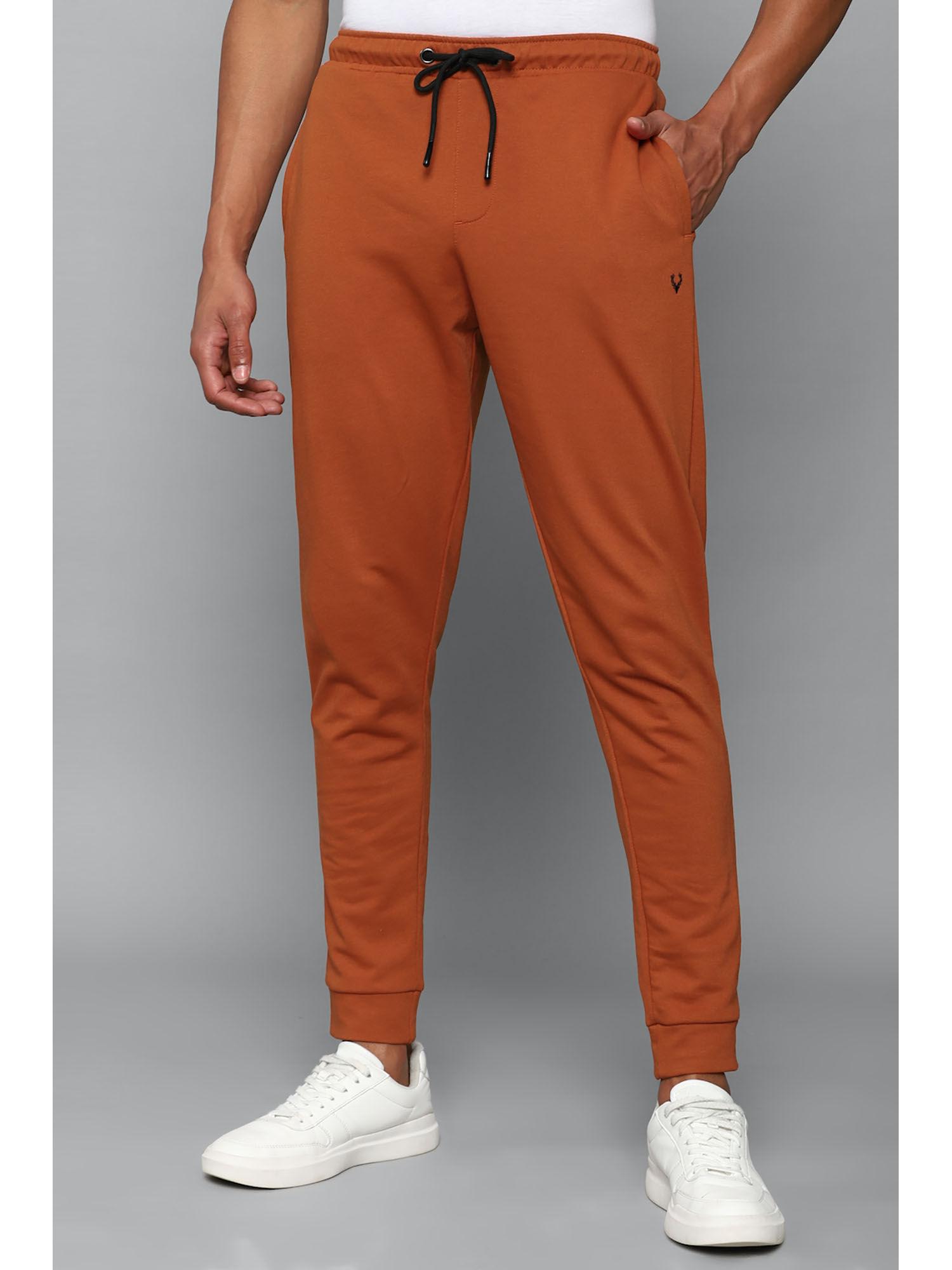 men-solid-regular-fit-orange-joggers-pants