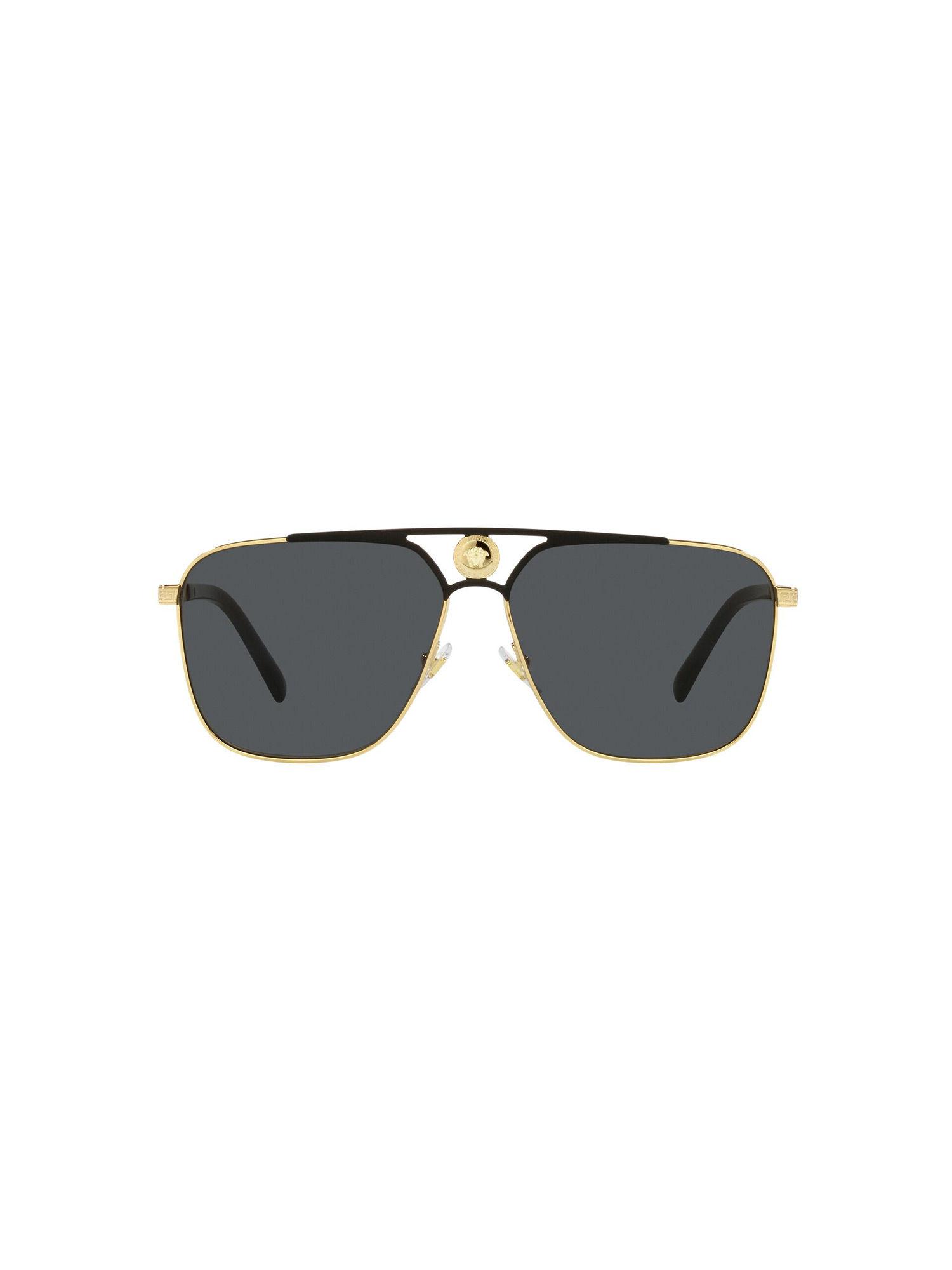 0VE2238 Medusa Icon Dark Grey Lens Rectangle Male Sunglasses
