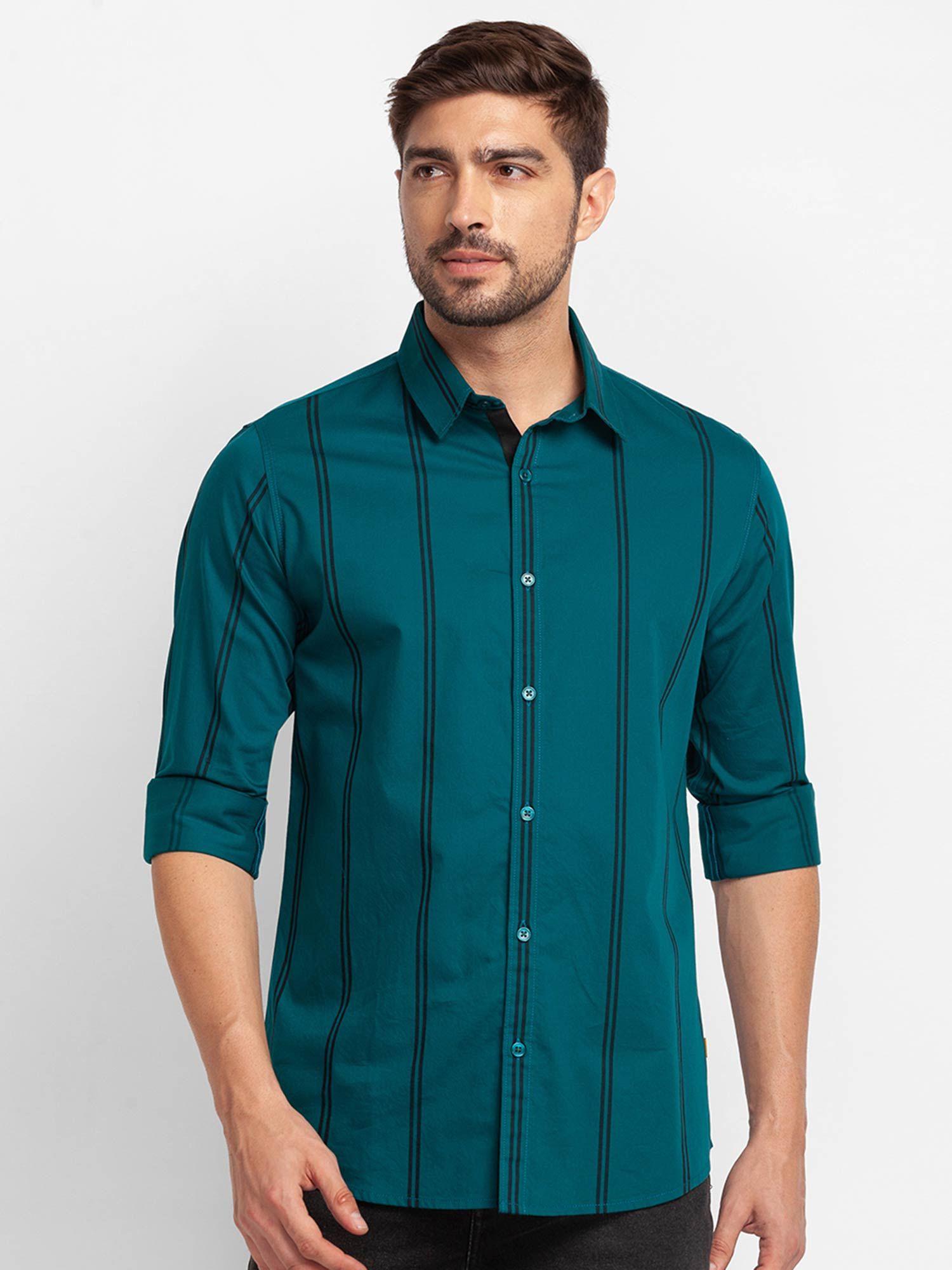 sporty-green-cotton-full-sleeve-stripes-shirt-for-men