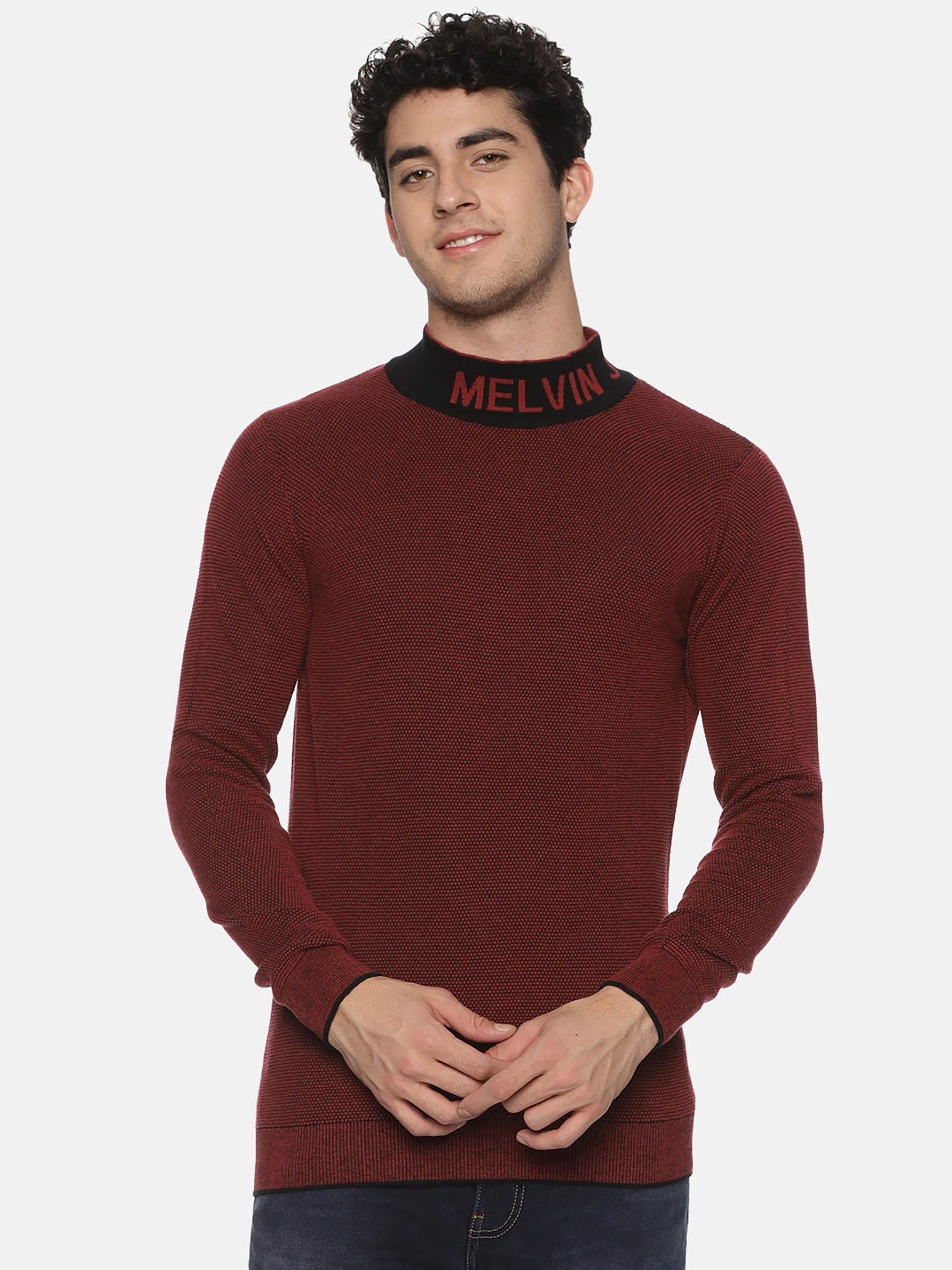 Burgundy Knitted Sweatshirt