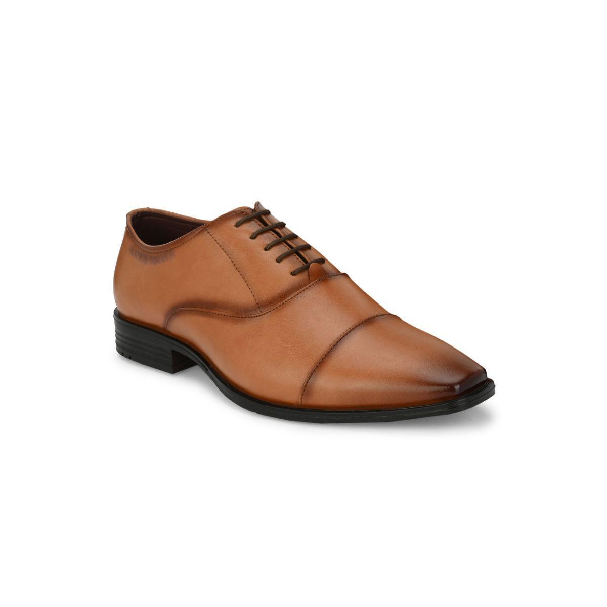 Synthetic Tan Laceup Formal Shoes- Tan