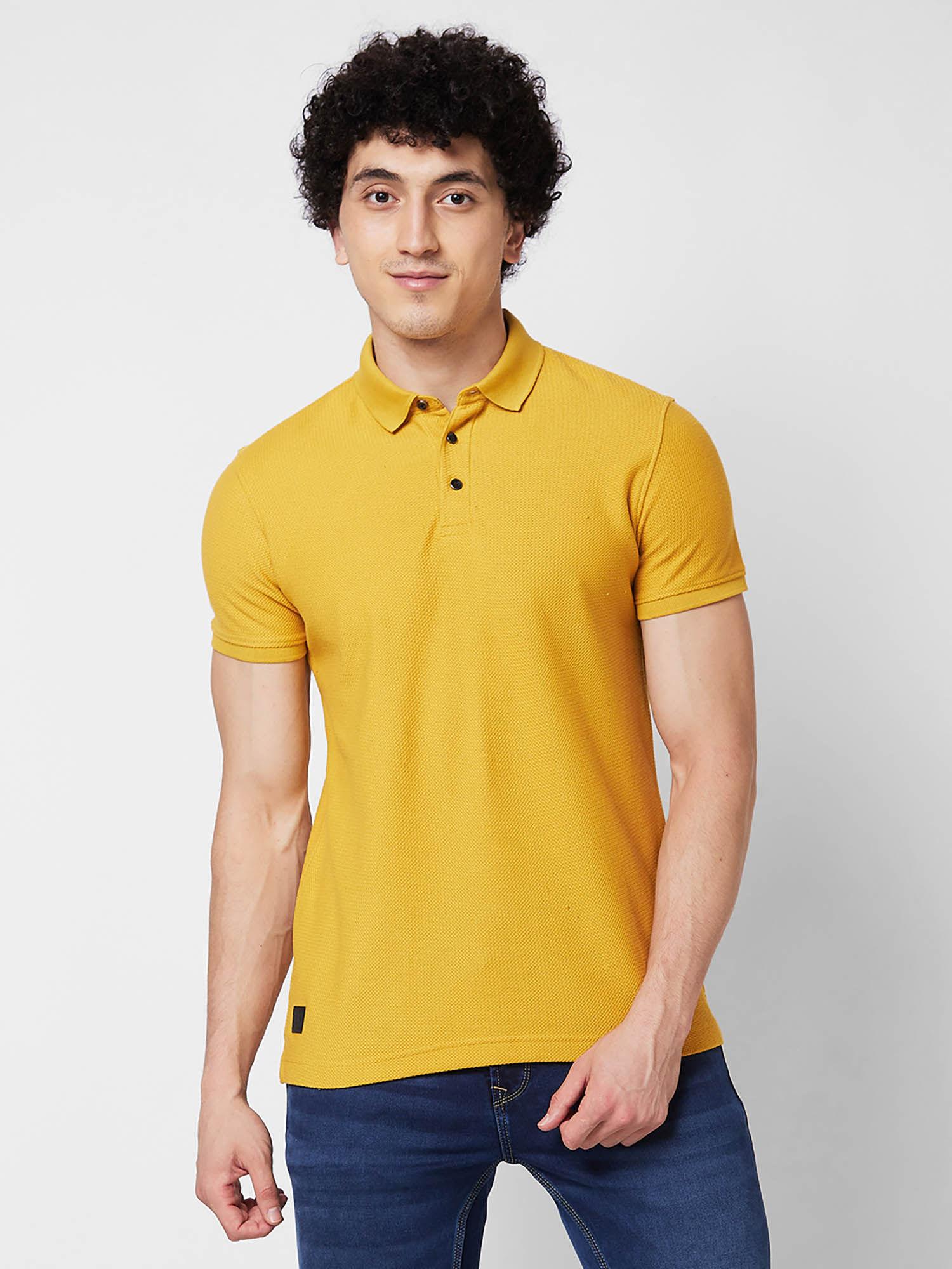 Slim Fit Yellow Polo T-Shirt for Men