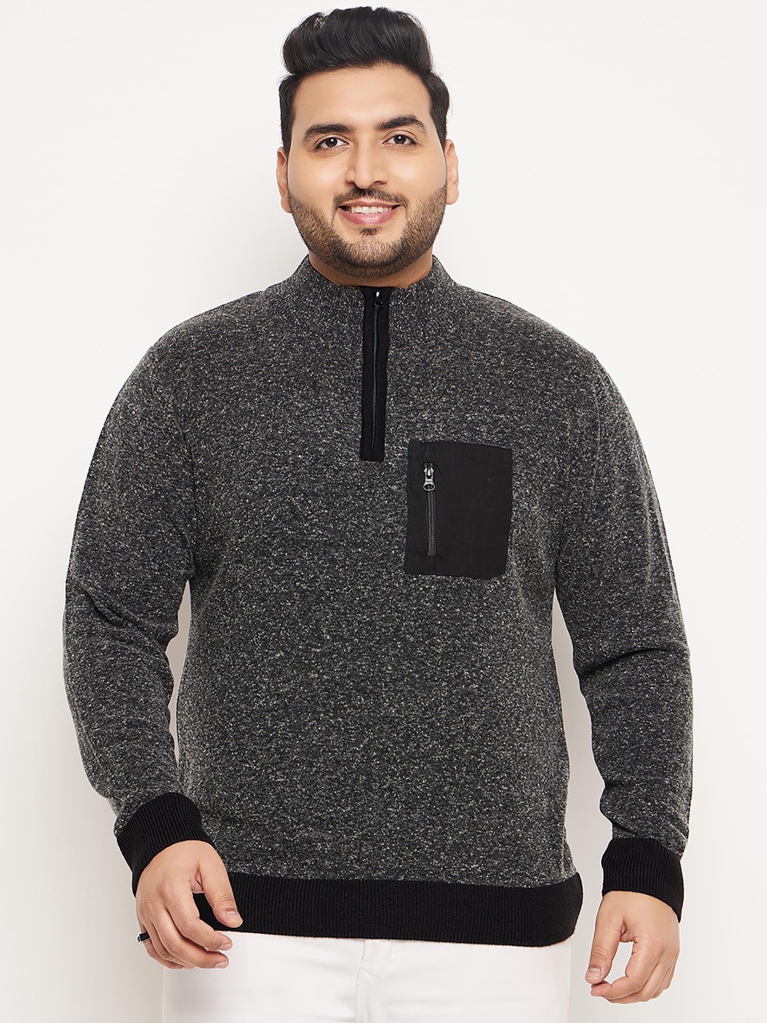 Grey Self Design Sweater