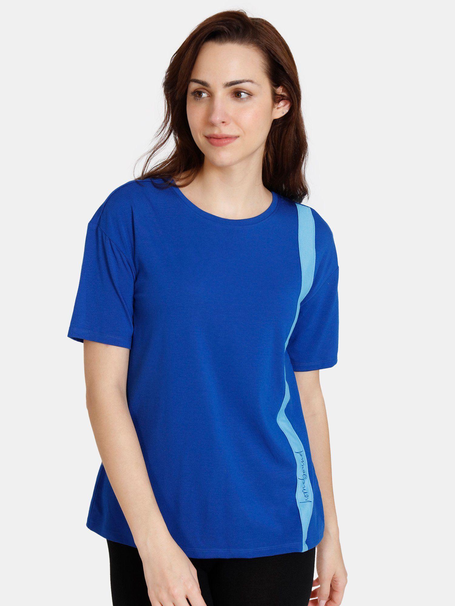 Lounge Knit Poly Lounge Top - Surf The Web - Blue