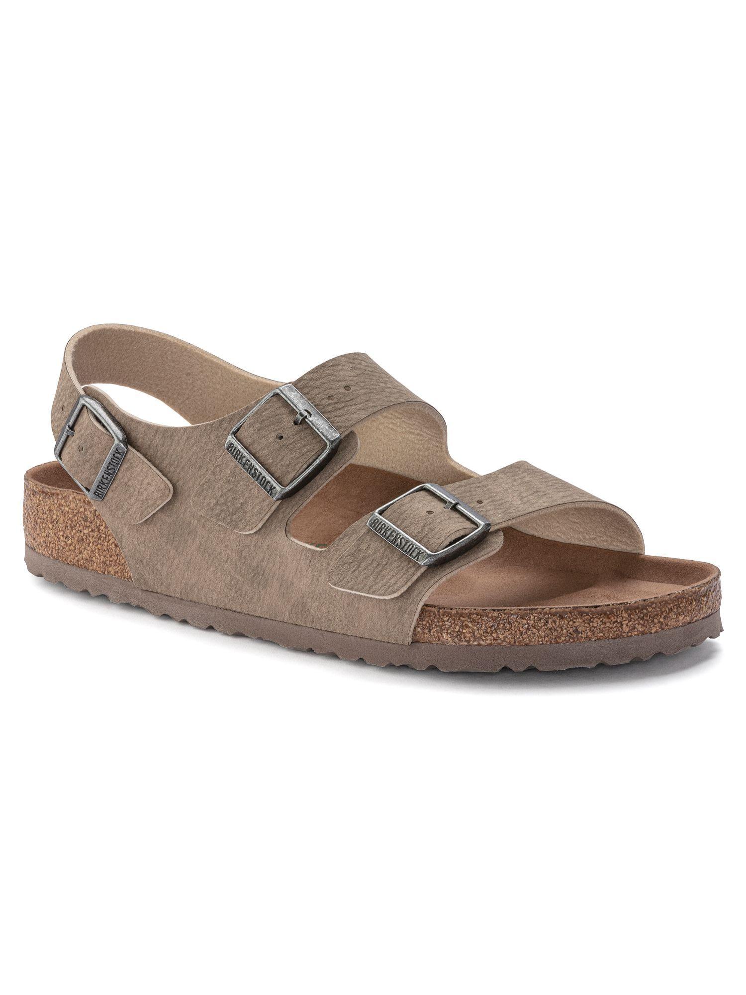 Milano Vegan Desert Dust Gray Taupe Regular Width Sandals With An Ankle Strap