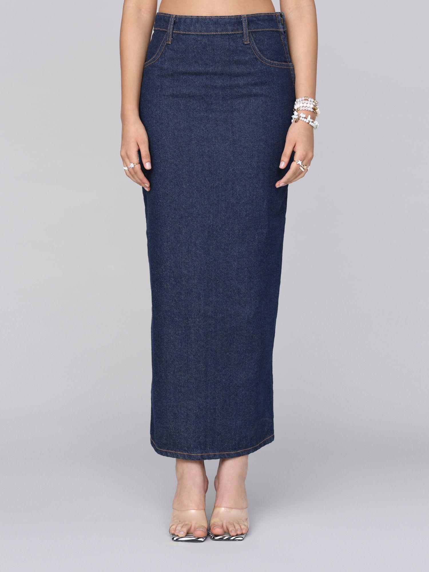 blue-high-waist-column-maxi-denim-skirt