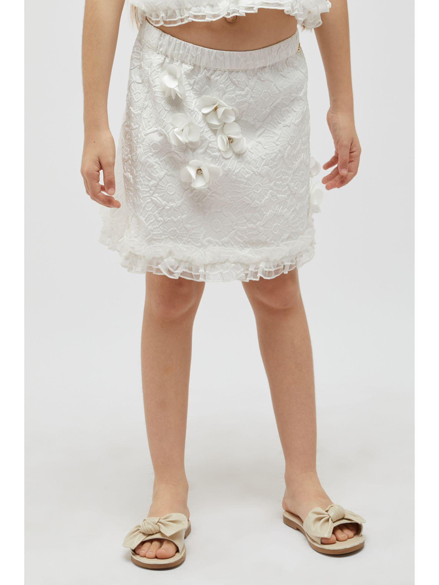 Off White Self Design Skirt