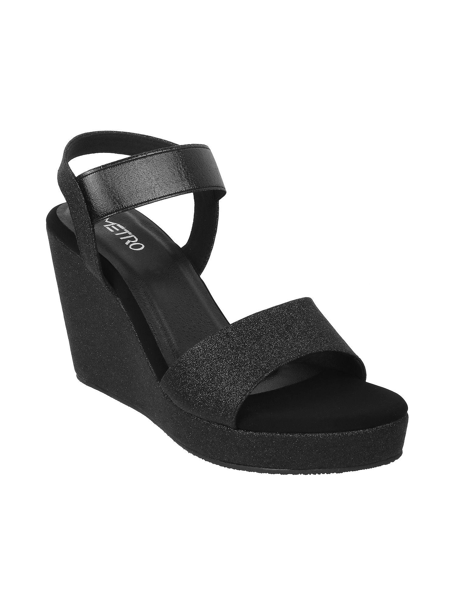 black-synthetic-embellished/sequined-women-wedges