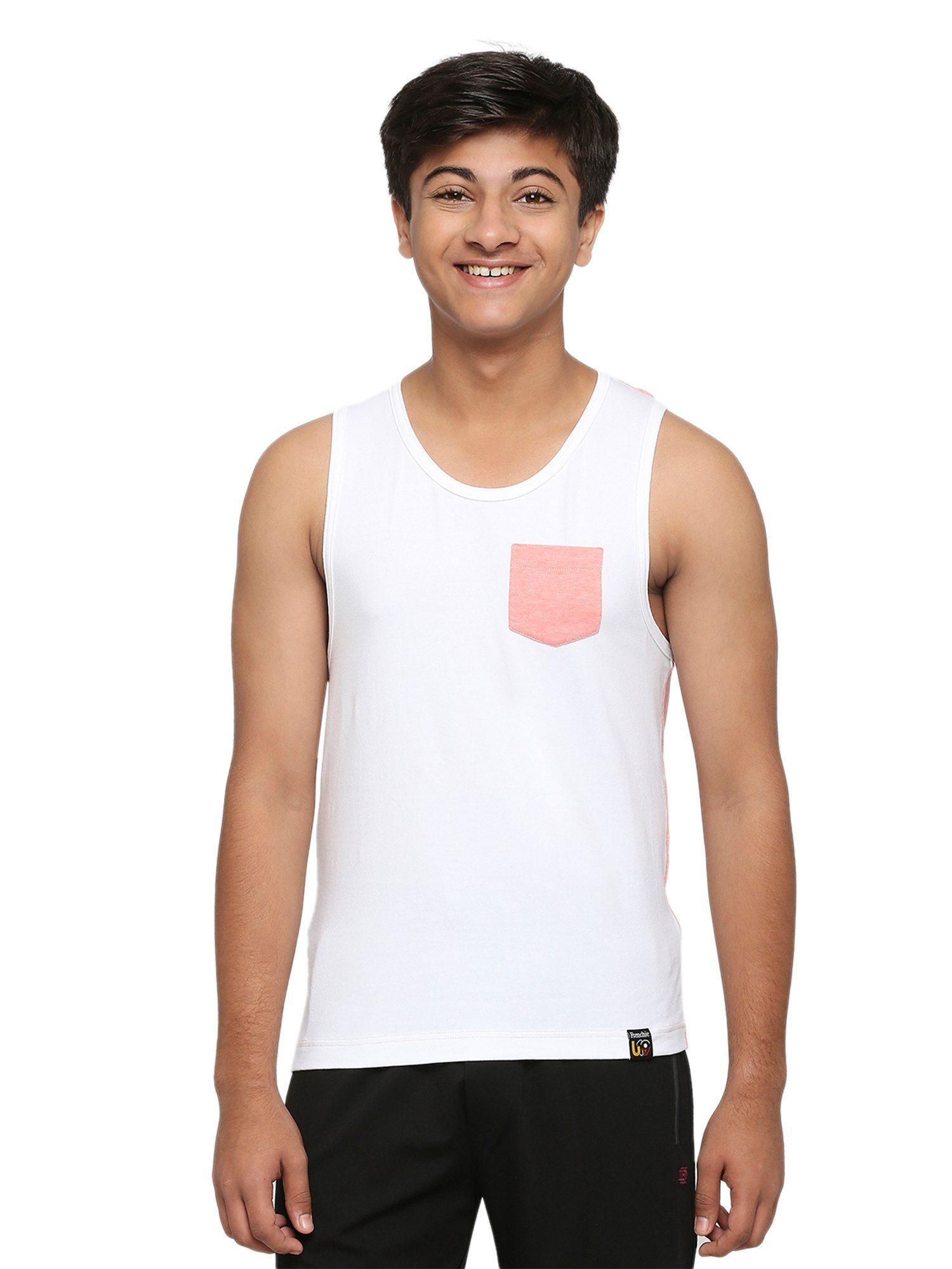 Teens Pink Two Colour Vest