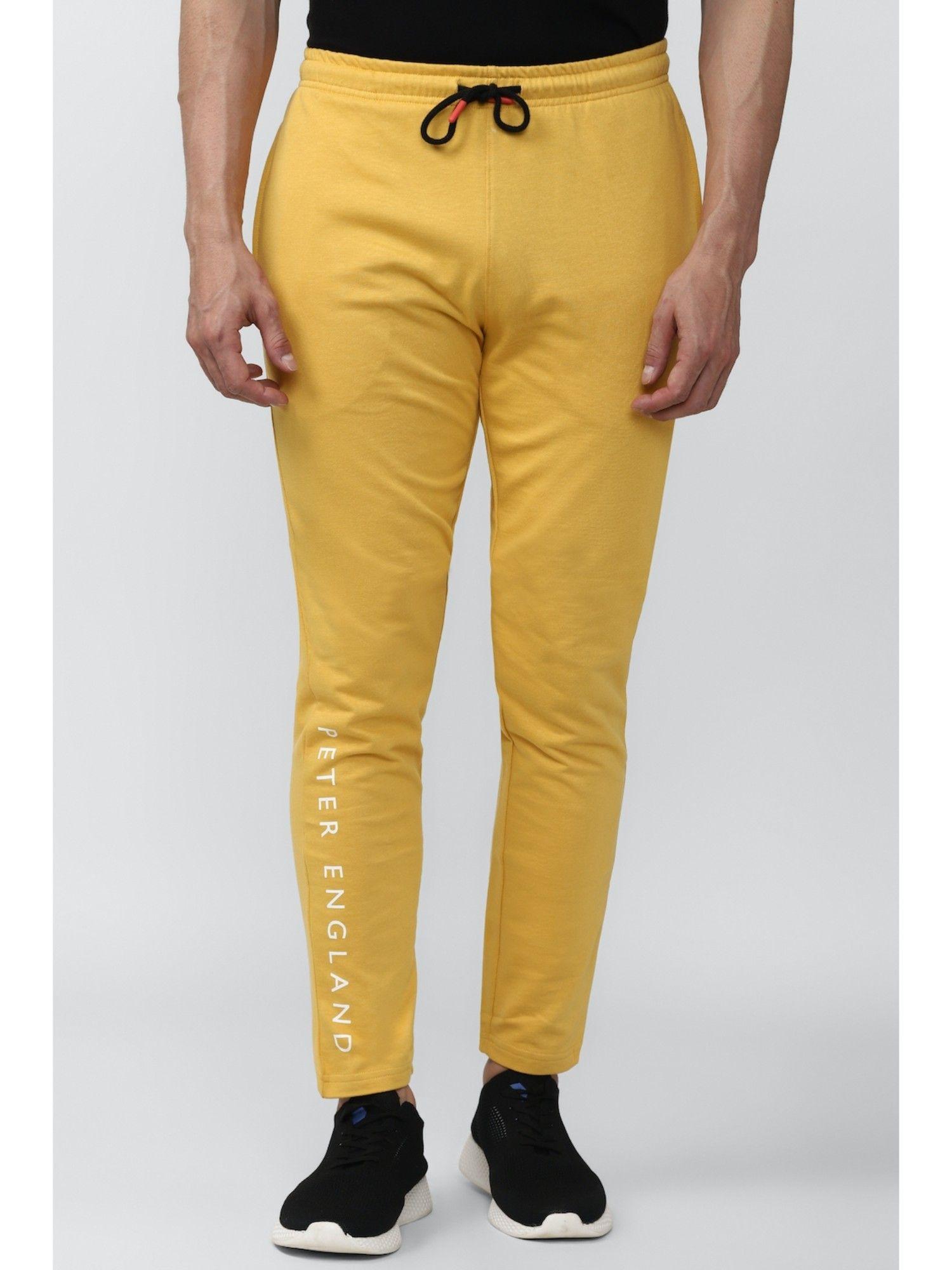 Men Yellow Printed Casual Track Pants
