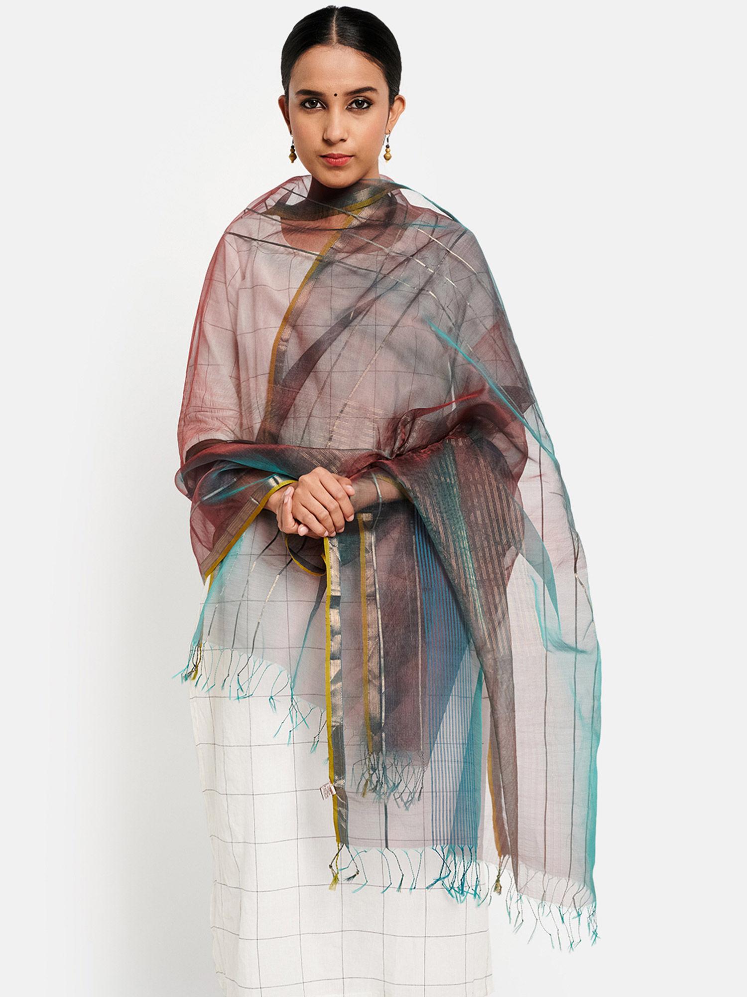 Cotton Silk Woven Women Dupatta