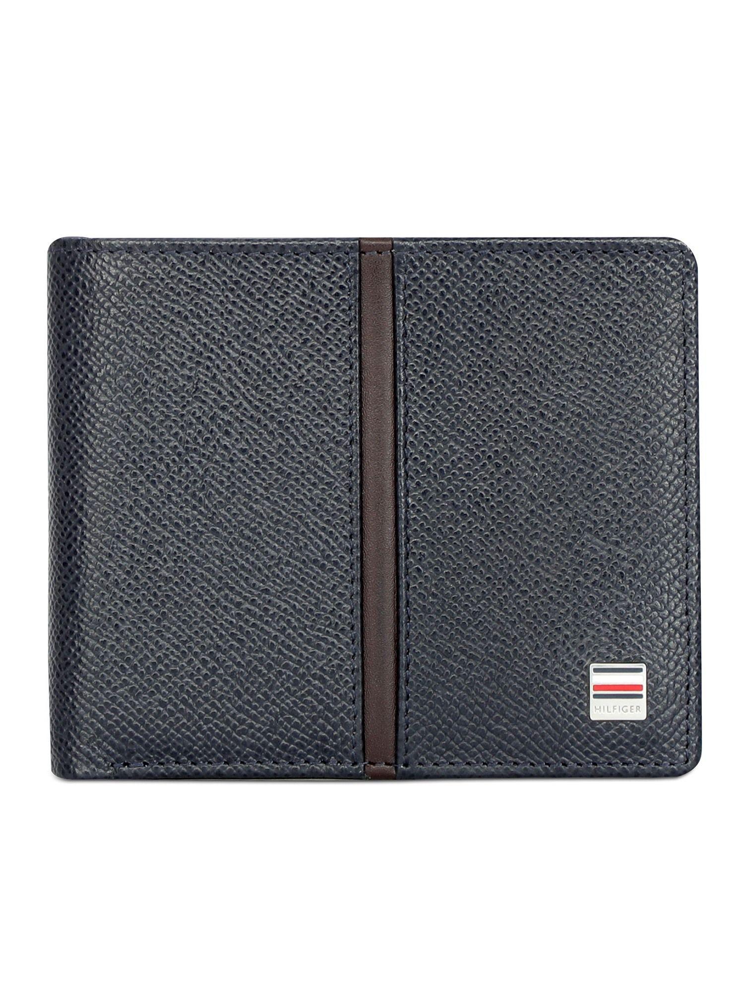 Renato Mens Leather Global Coin Wallet Textured Navy Blue