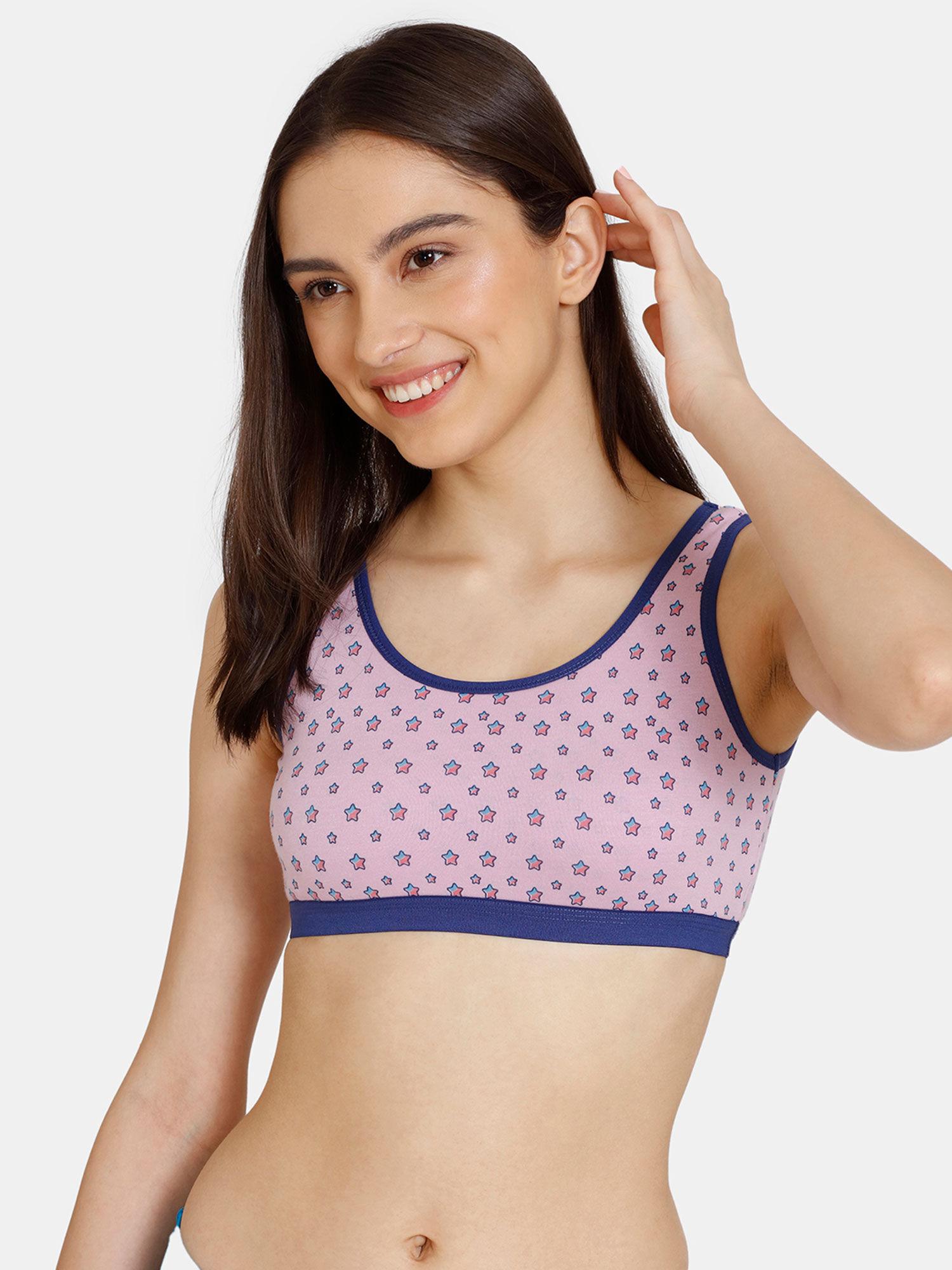 Girls Double Layered Non Wired Full Coverage Bralette Star Lavender