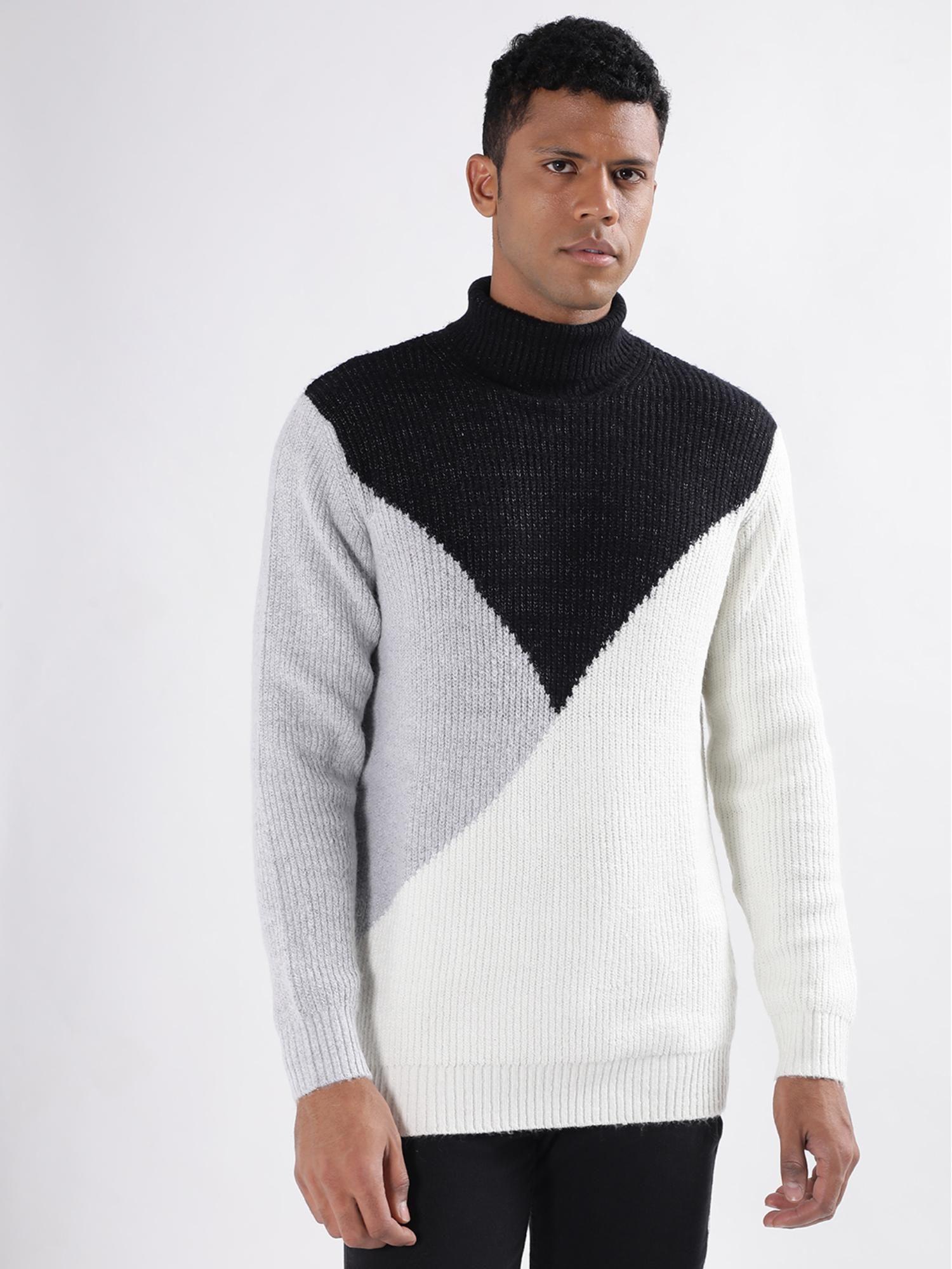 men-multi-color-colorblock-turtle-neck-sweater