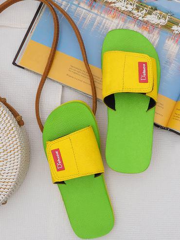 Bro Slippers Sliders for Kids Yellow & Green