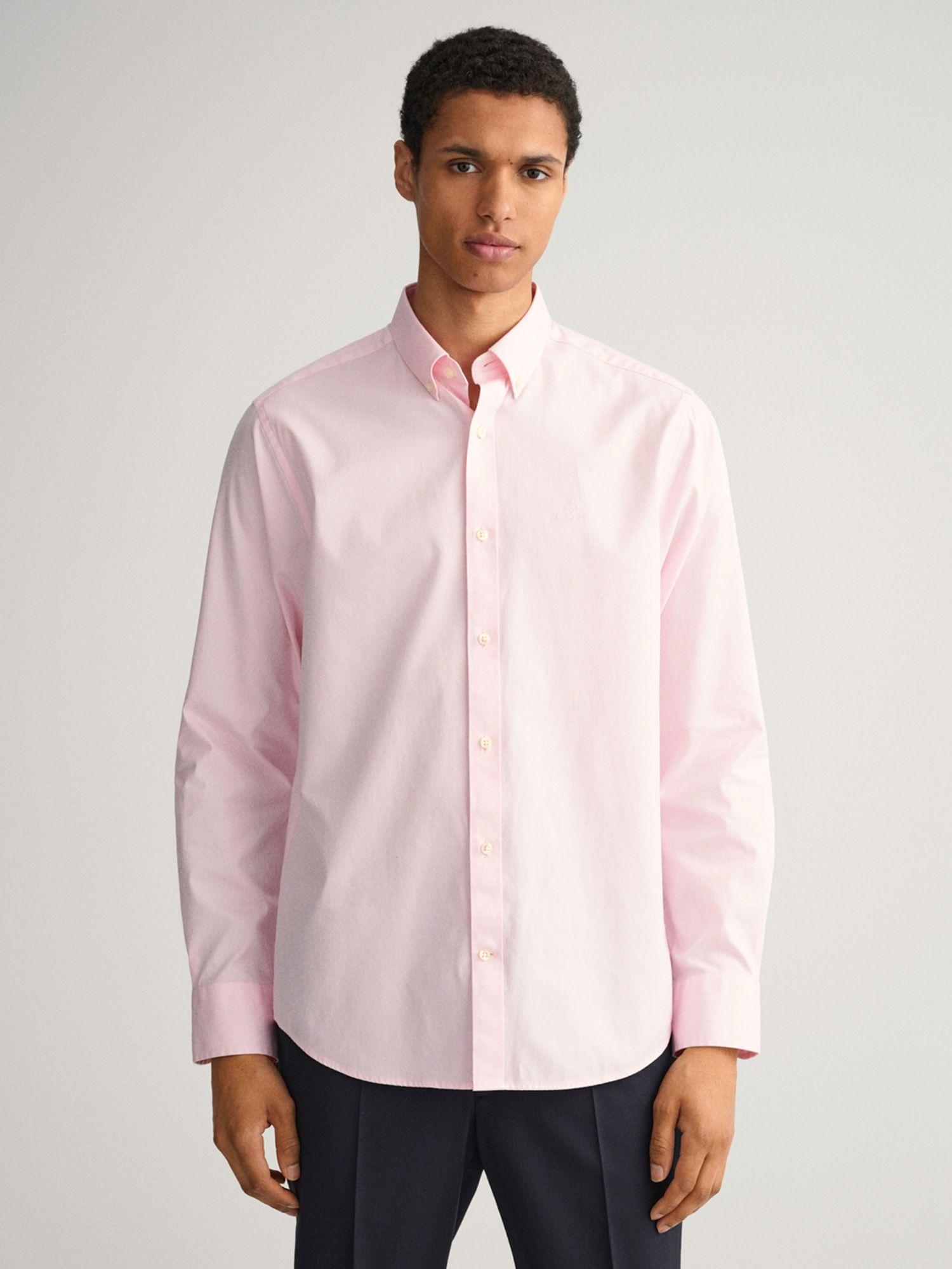 Men Pink Solid Regular Fit Shirt