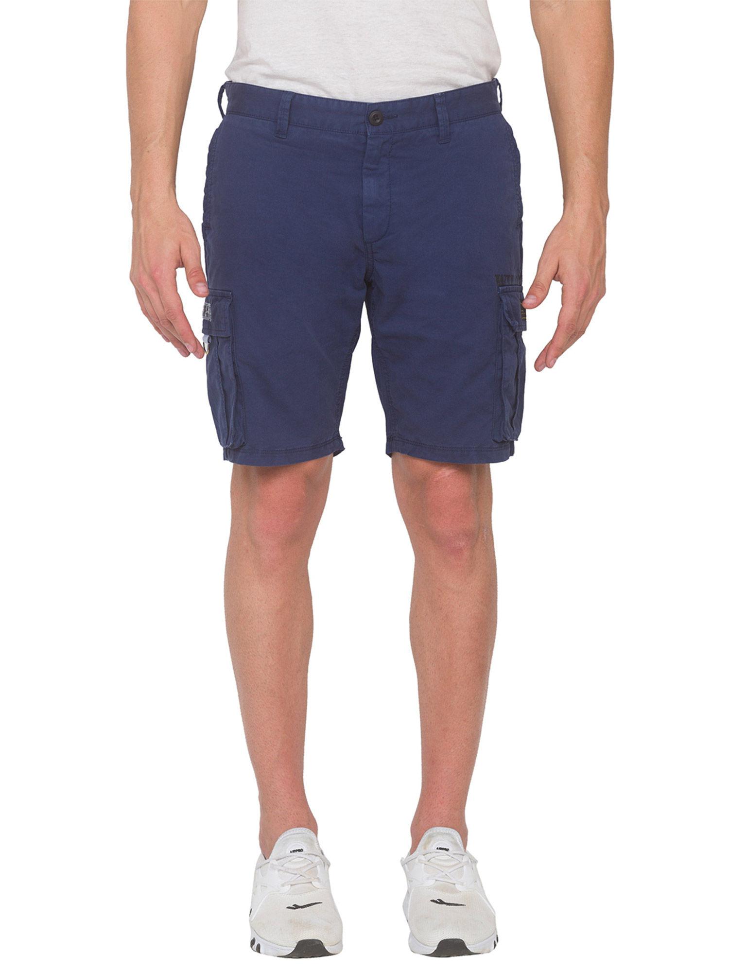 men-blue-regular-fit-shorts
