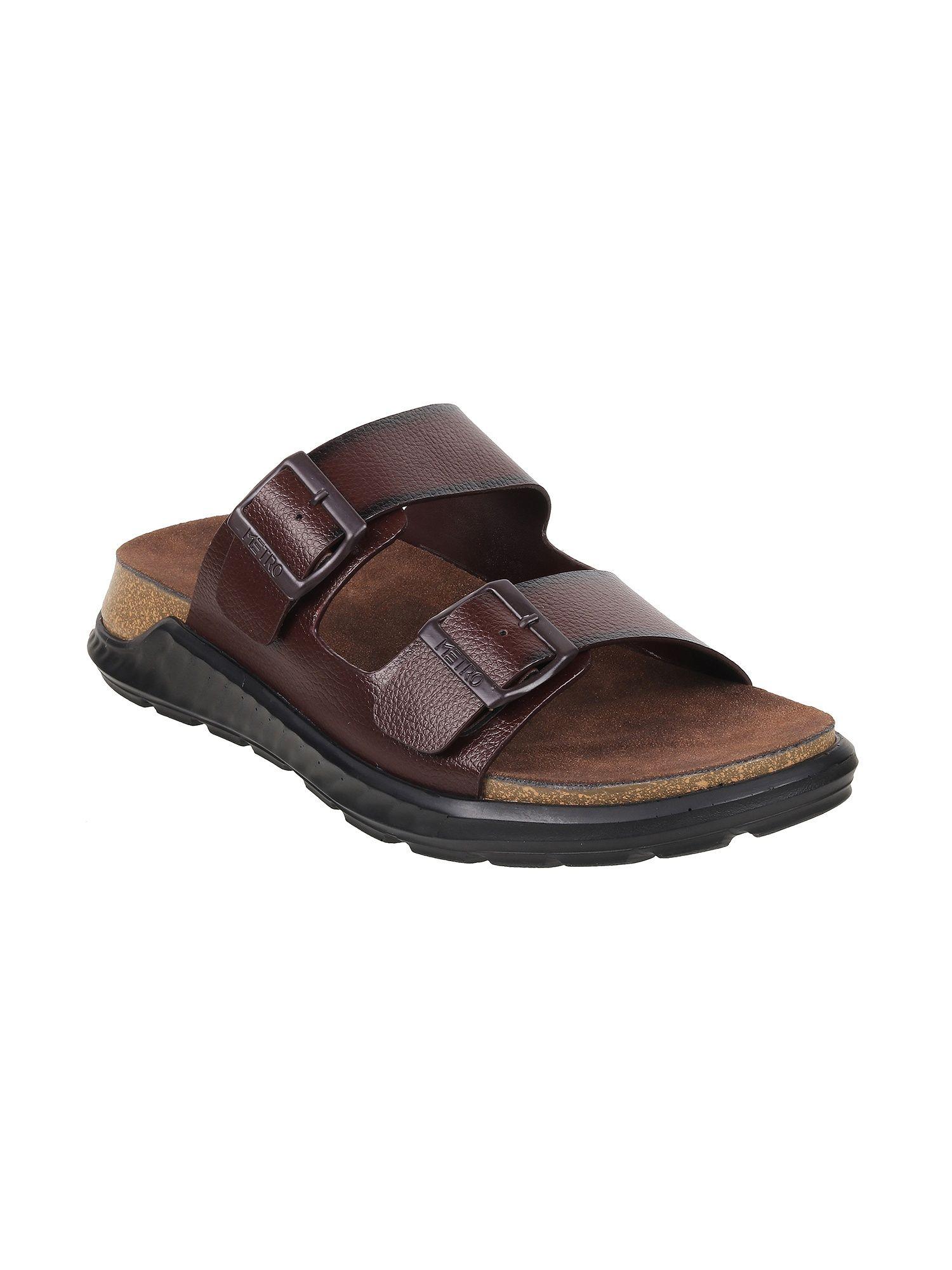 Brown Synthetic Solid Sliders