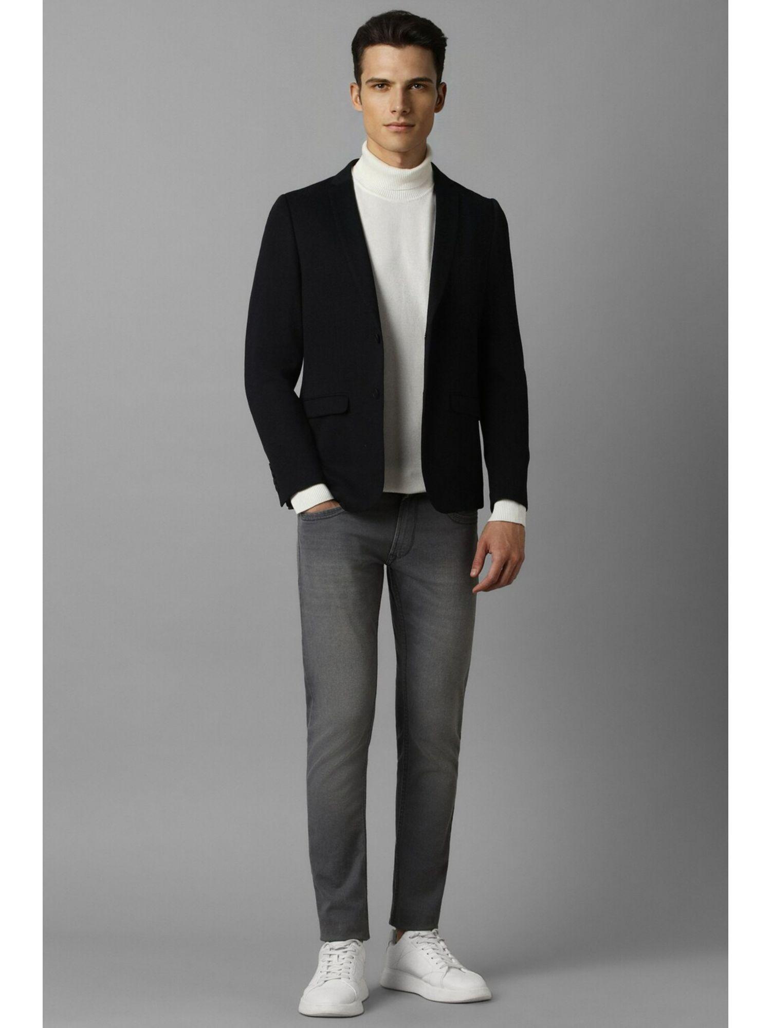 men-black-super-slim-fit-solid-casual-blazer