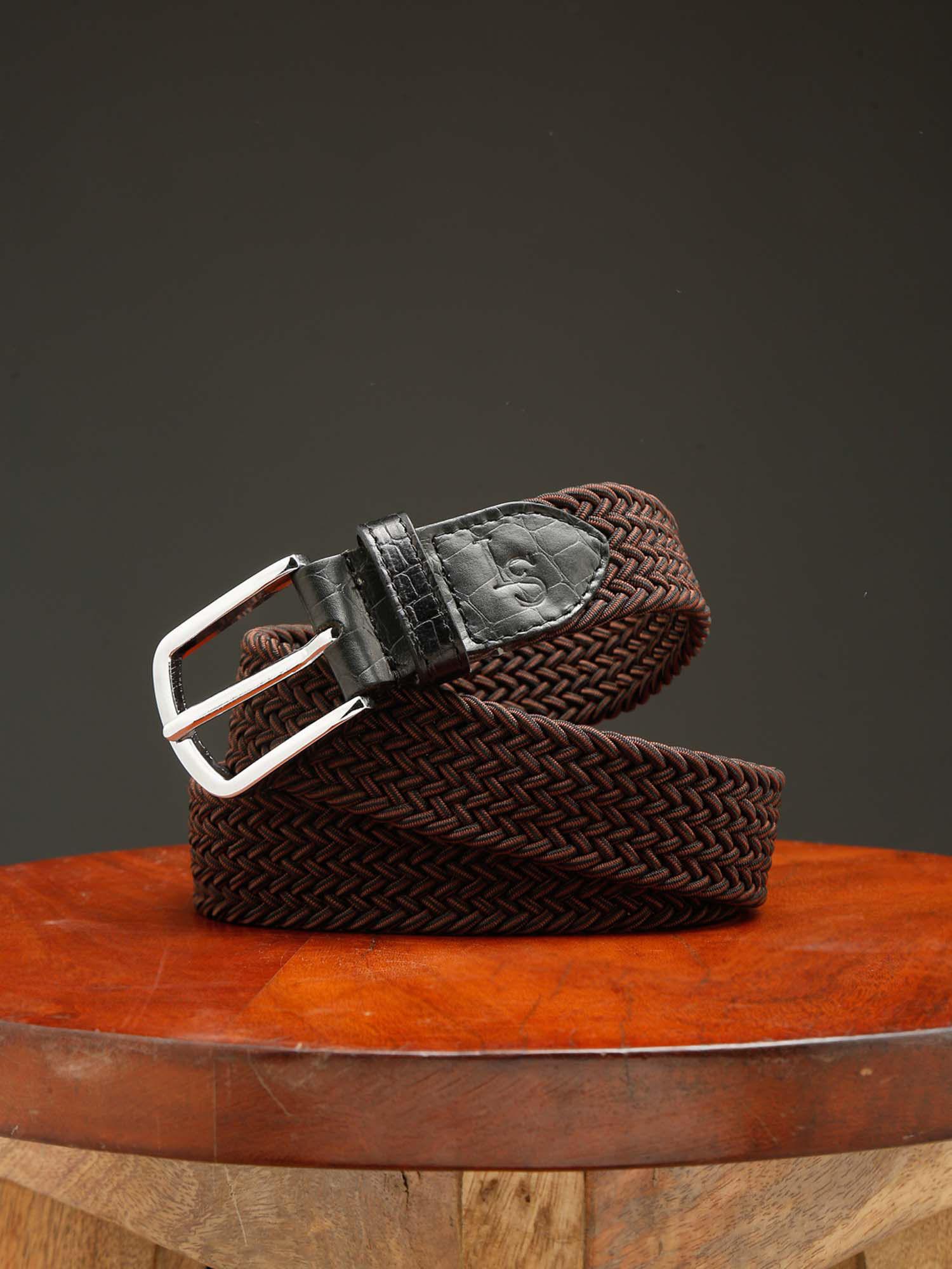men-brunette-brown-braided-elastic-stretch-belt-with-leather-tipped-end